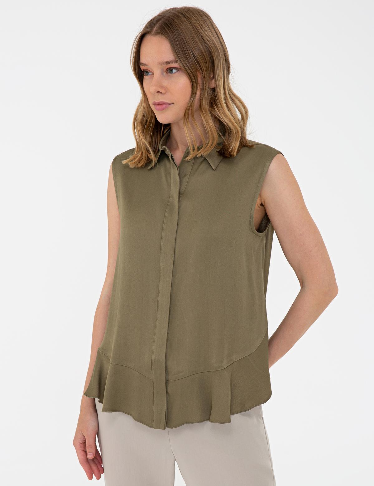 Haki Regular Fit Kolsuz Gömlek - 50241698020