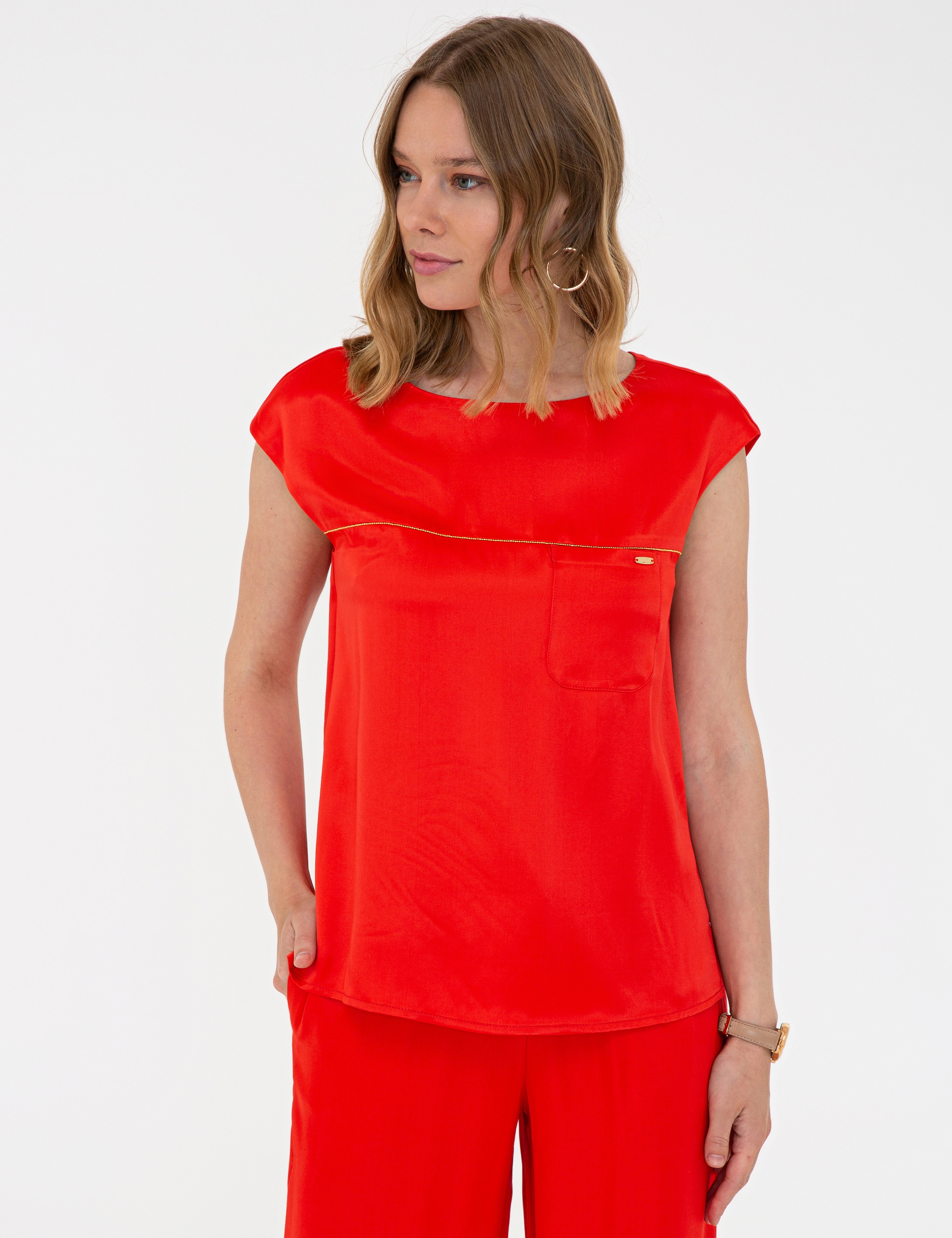 Nar Çiçeği Regular Fit Bluz - Image 3