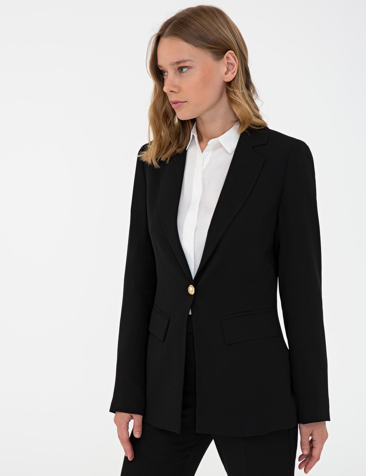 Siyah Standart Fit Ceket - 50241705010