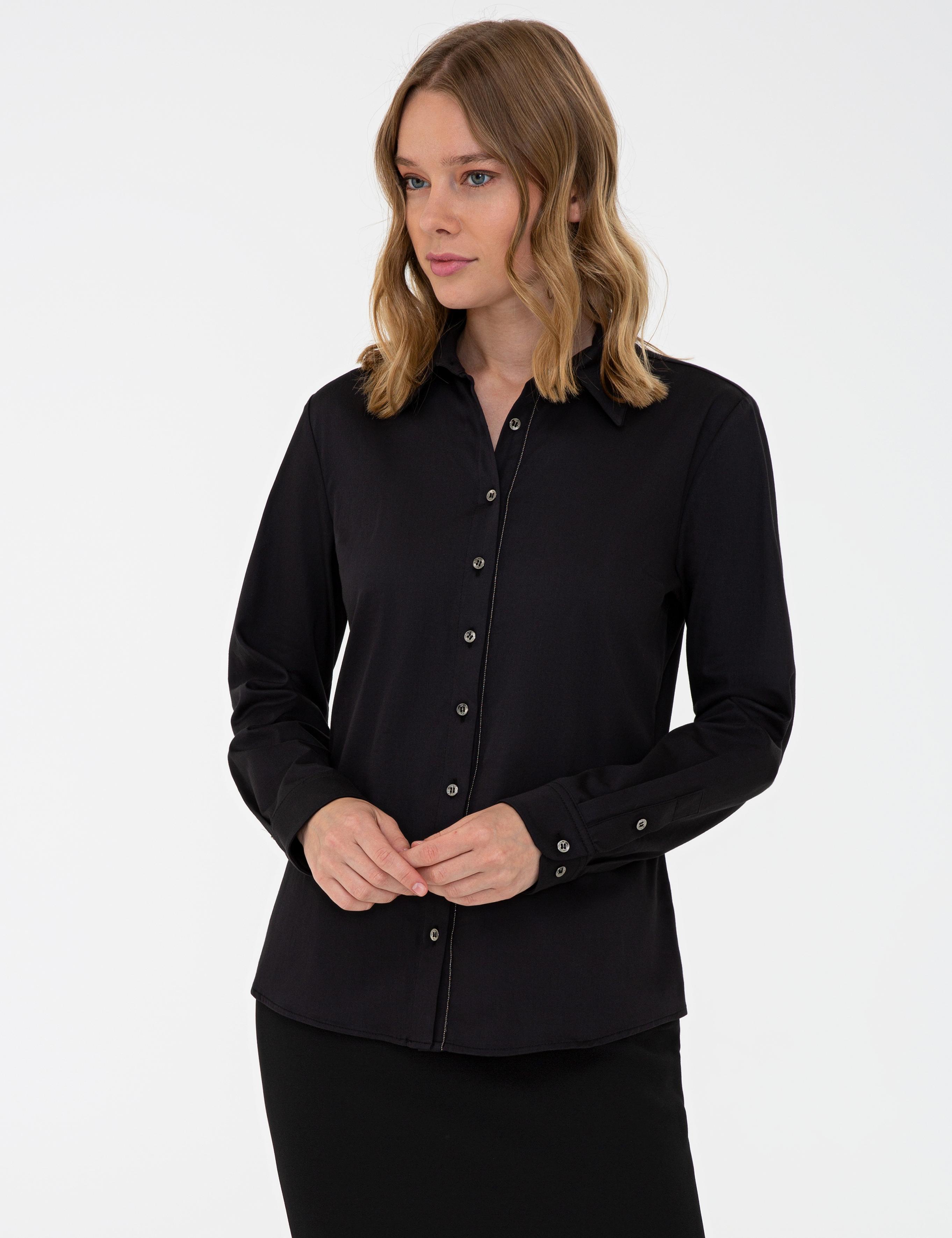 Siyah Uzun Kollu Gömlek