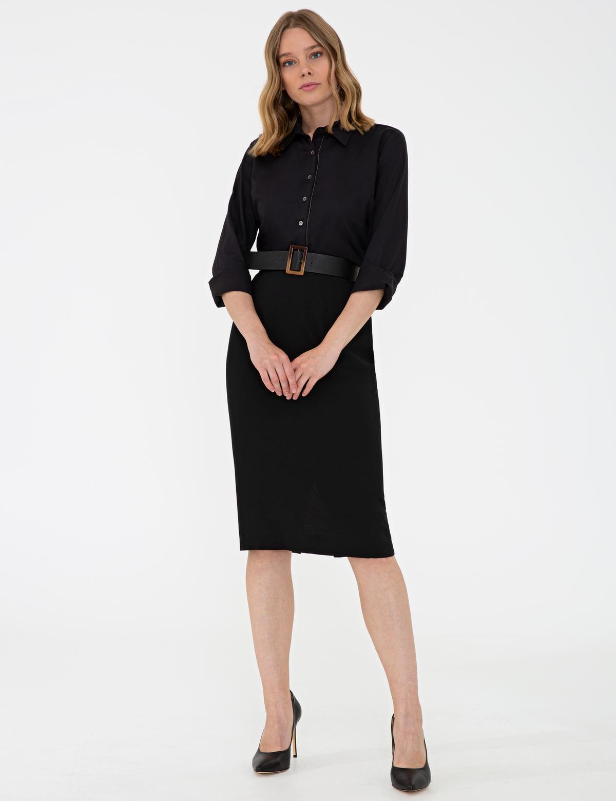 Siyah Uzun Kollu Gömlek - 50241700012