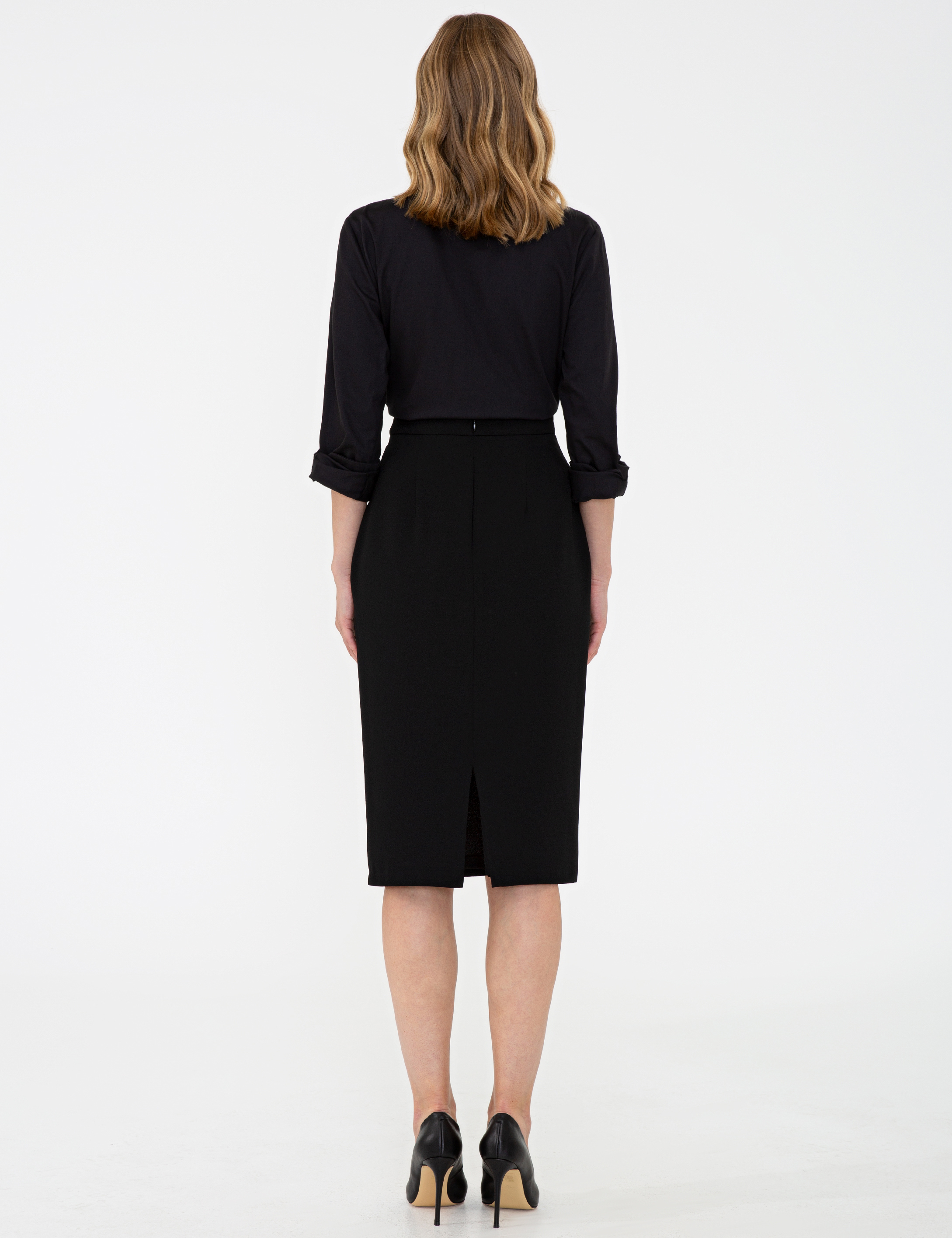 Siyah Slim Fit Dokuma Etek - Image 4