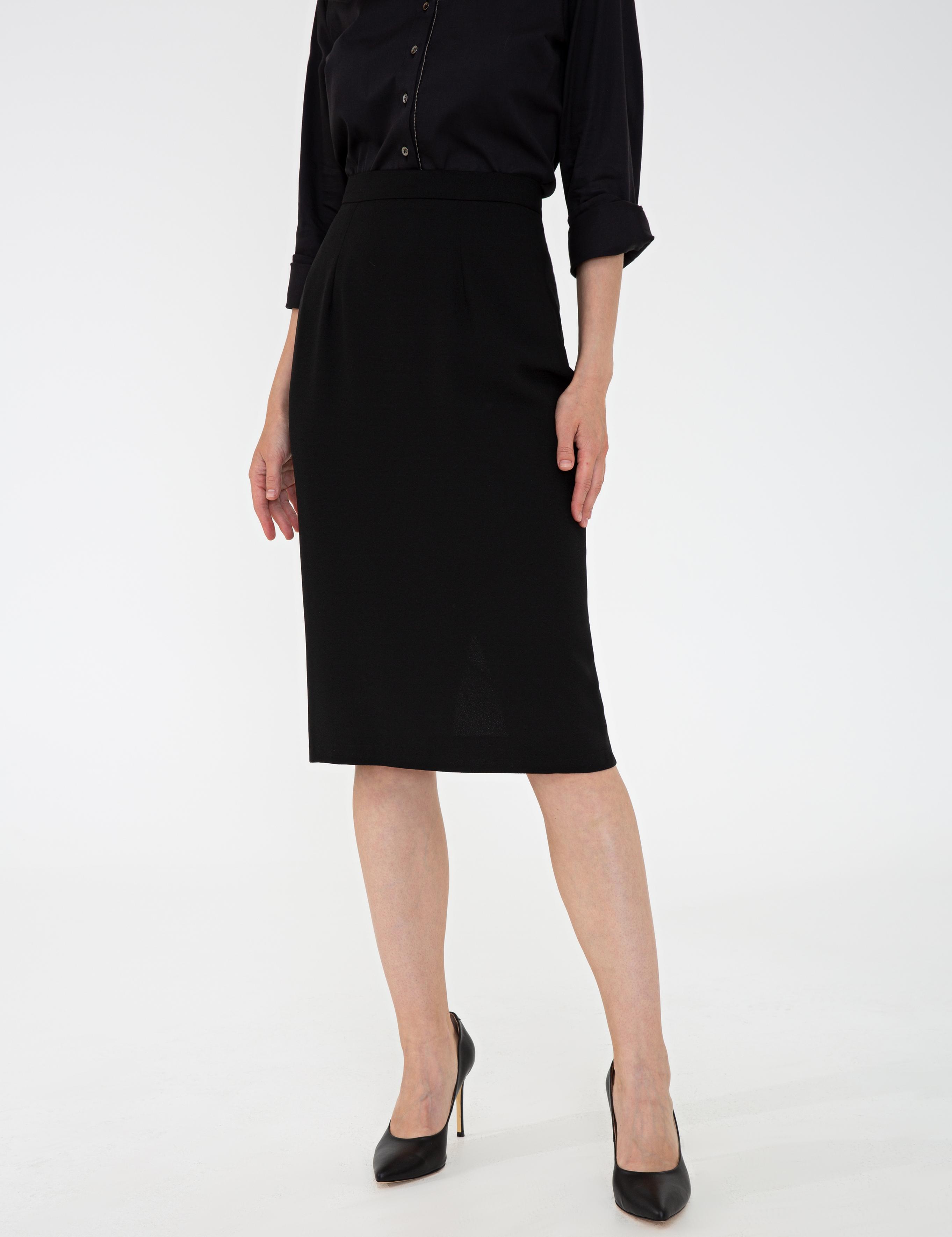 Siyah Slim Fit Dokuma Etek