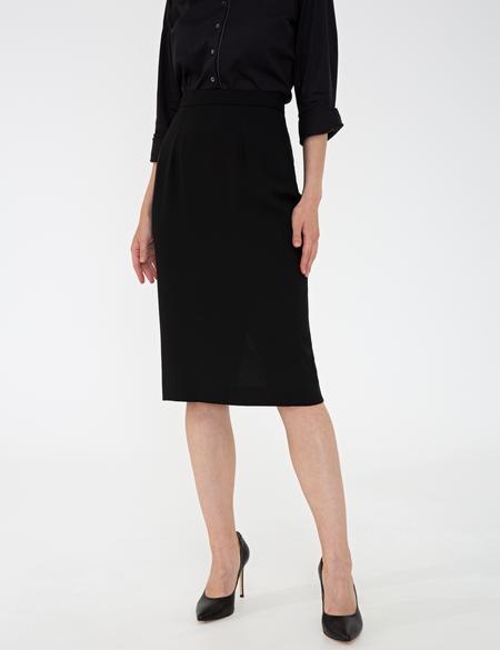 Siyah Slim Fit Dokuma Etek - 50241960002