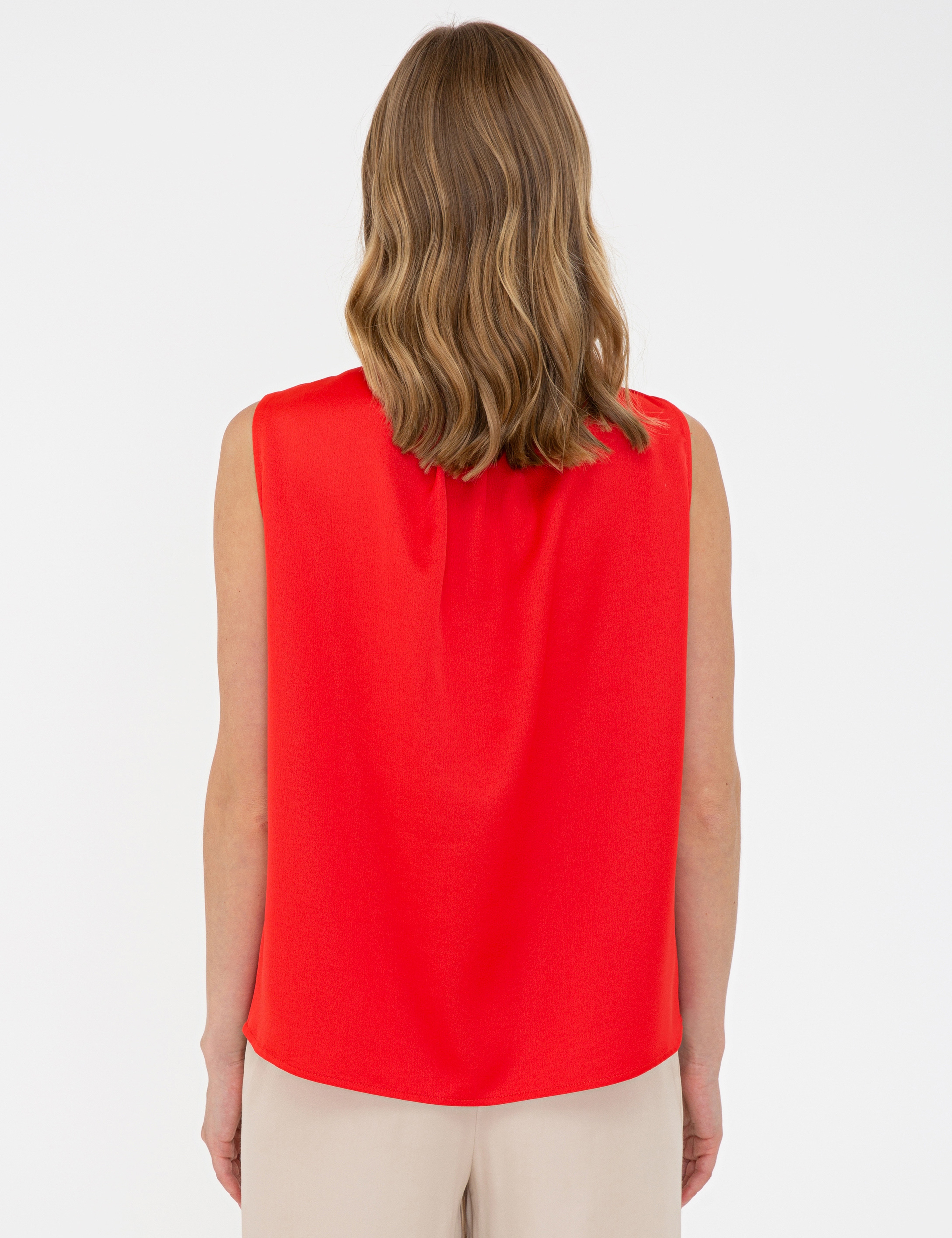 Nar Çiçeği Regular Fit Kolsuz Bluz - Image 4