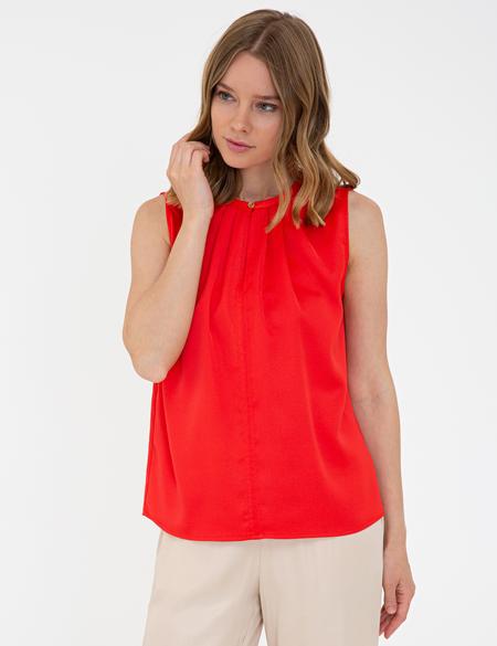 Nar Çiçeği Regular Fit Kolsuz Bluz - 50242101001