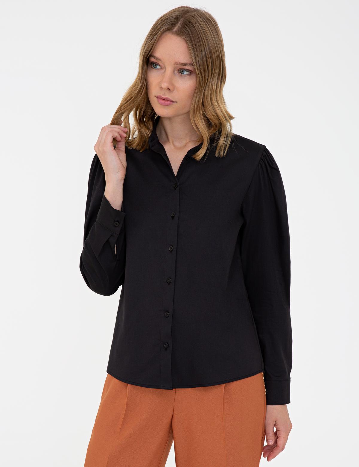 Siyah Uzun Kollu Gömlek - 50241699007