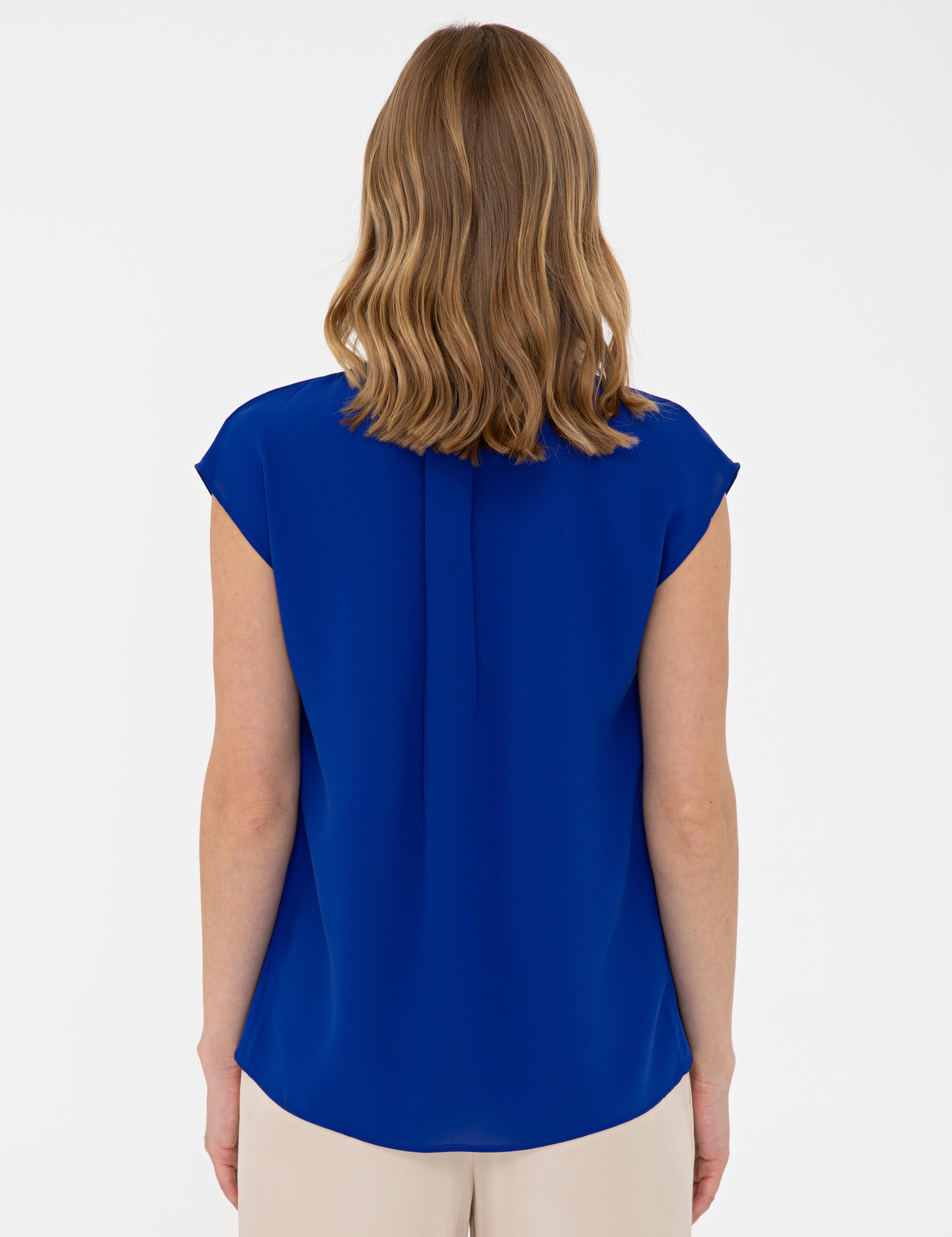 Saks Kısa Kollu V Yaka Bluz