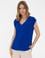 Saks Kısa Kollu V Yaka Bluz