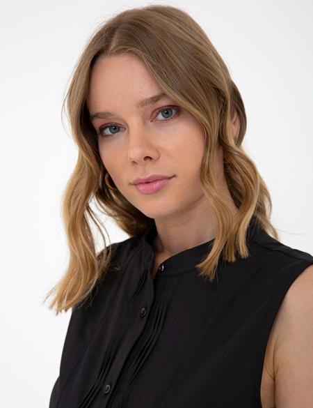 Siyah Kolsuz Bluz - 50241696003