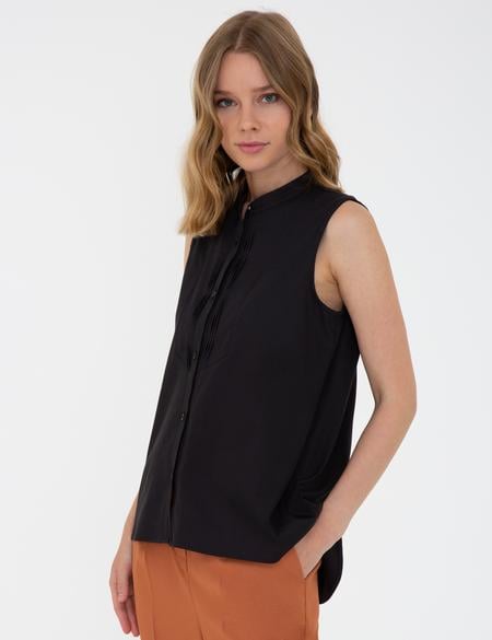 Siyah Kolsuz Bluz - 50241696003