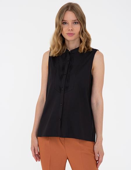 Siyah Kolsuz Bluz - 50241696003