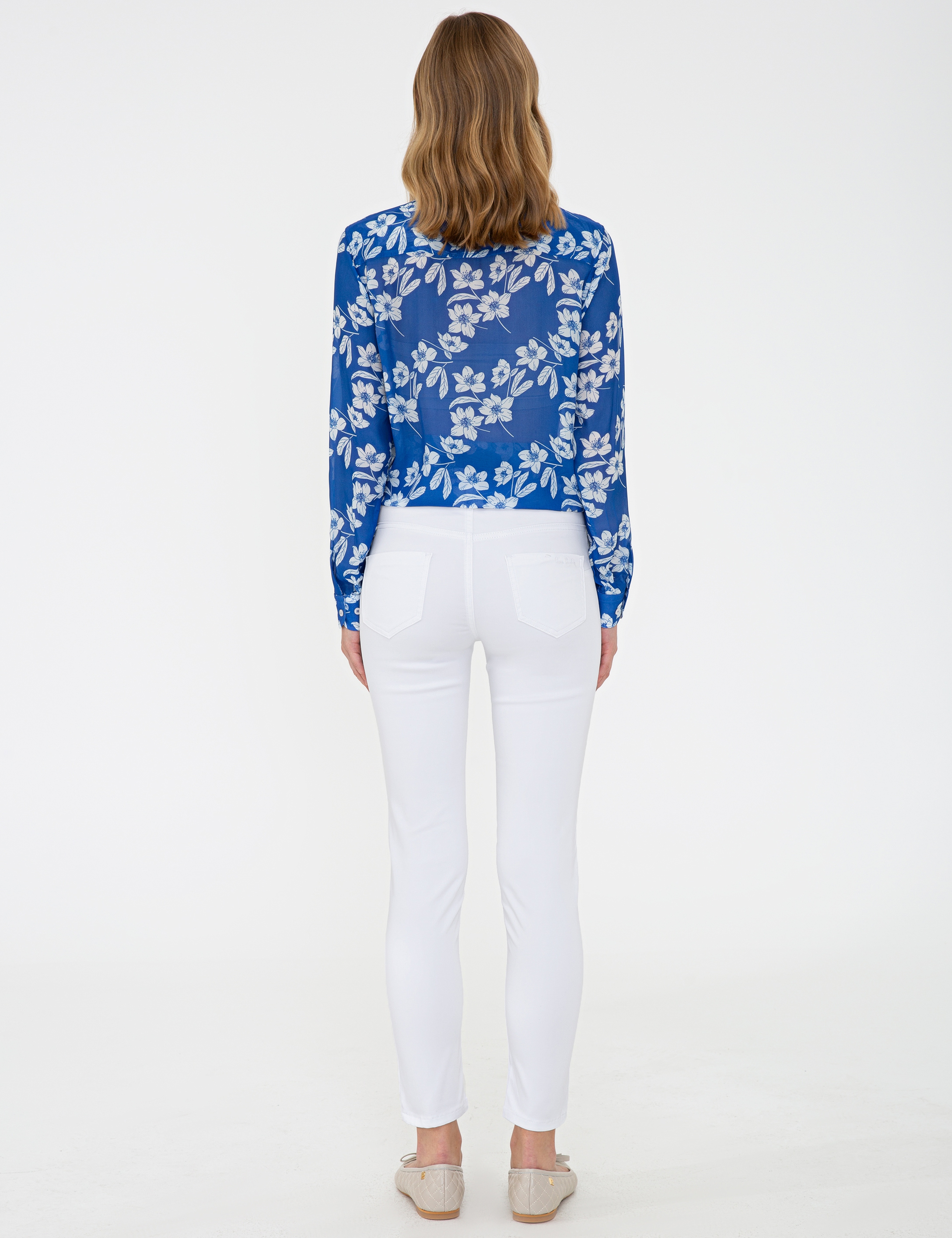 Beyaz Skinny Fit Kanvas Pantolon
