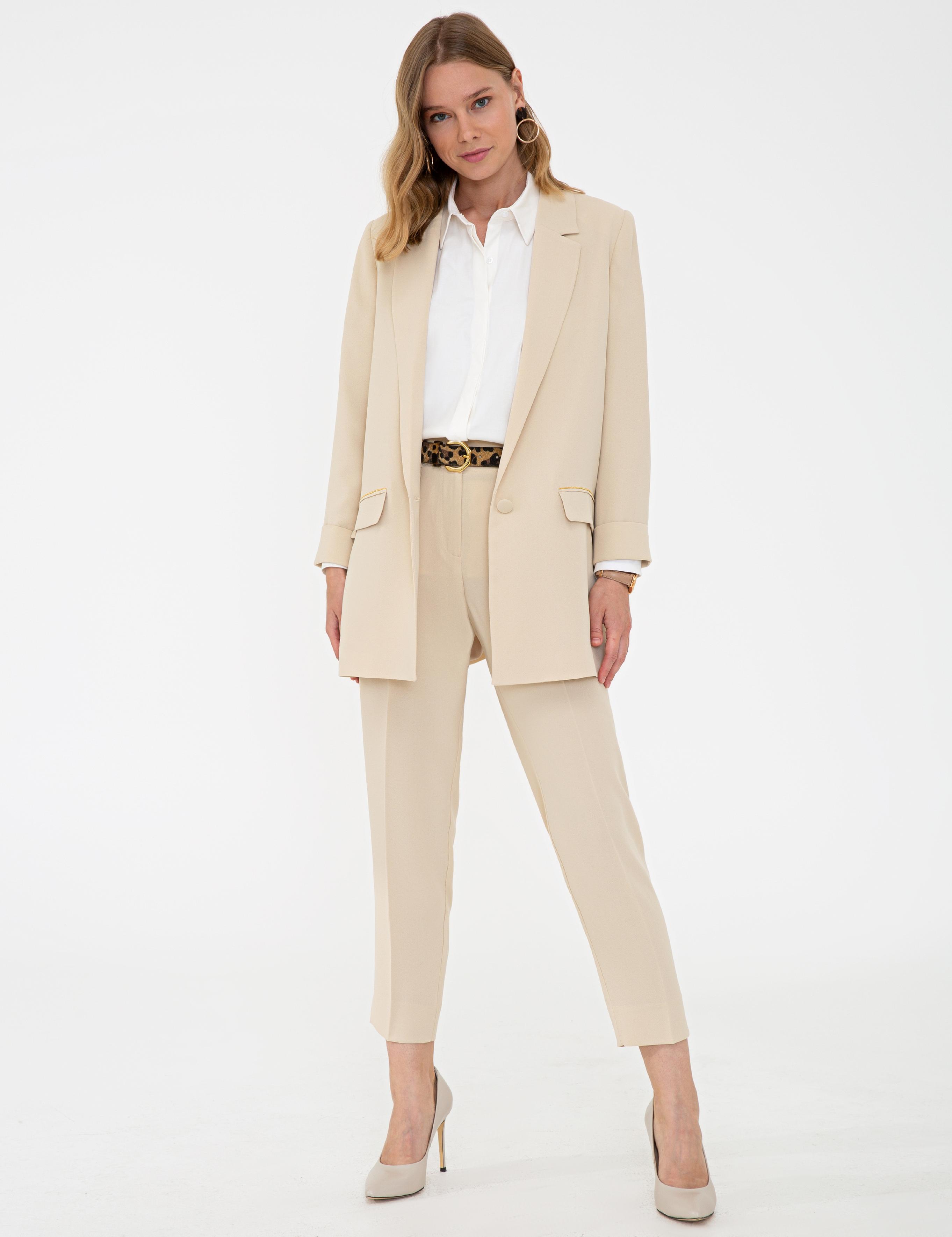 Bej Regular Fit Ceket