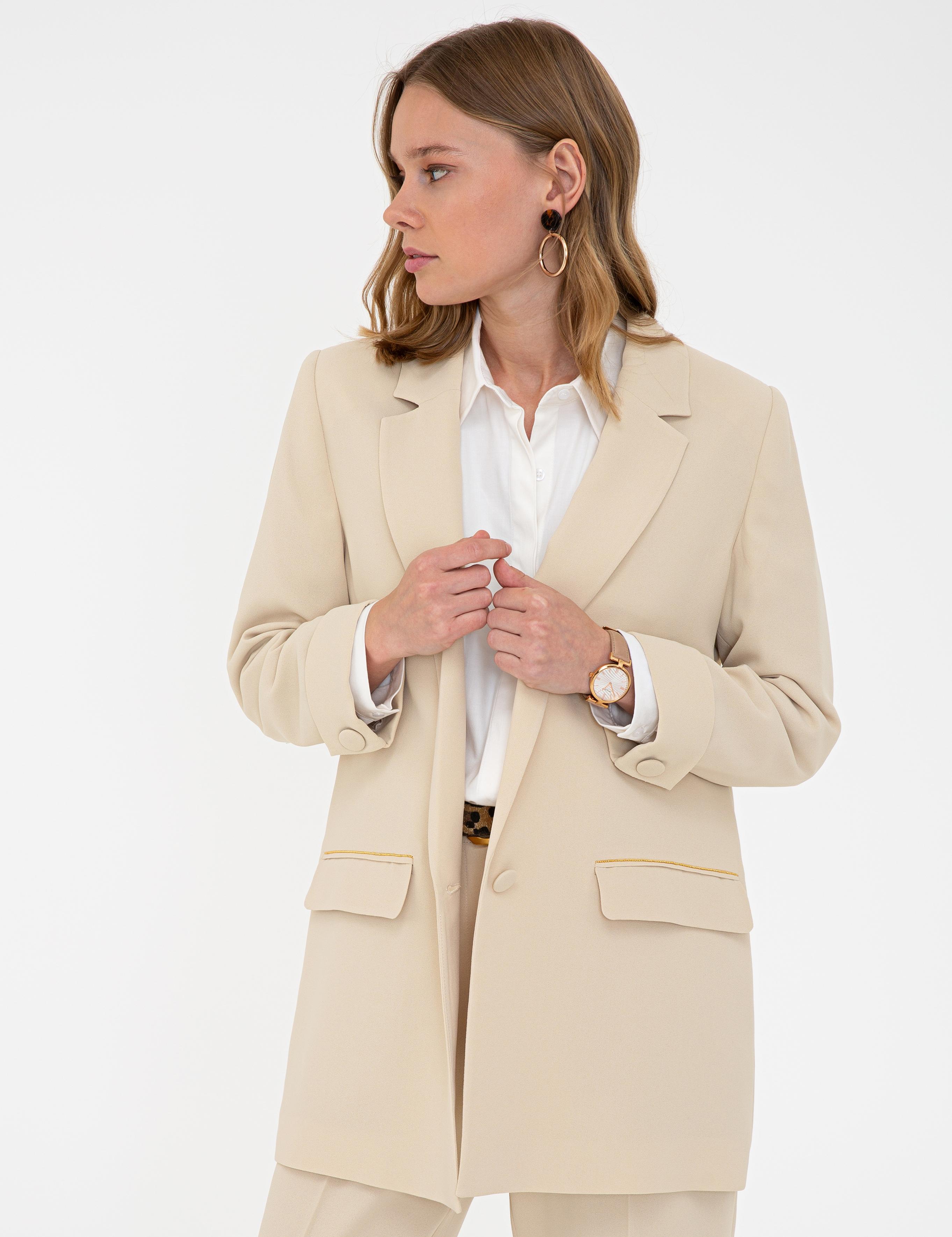 Bej Regular Fit Ceket