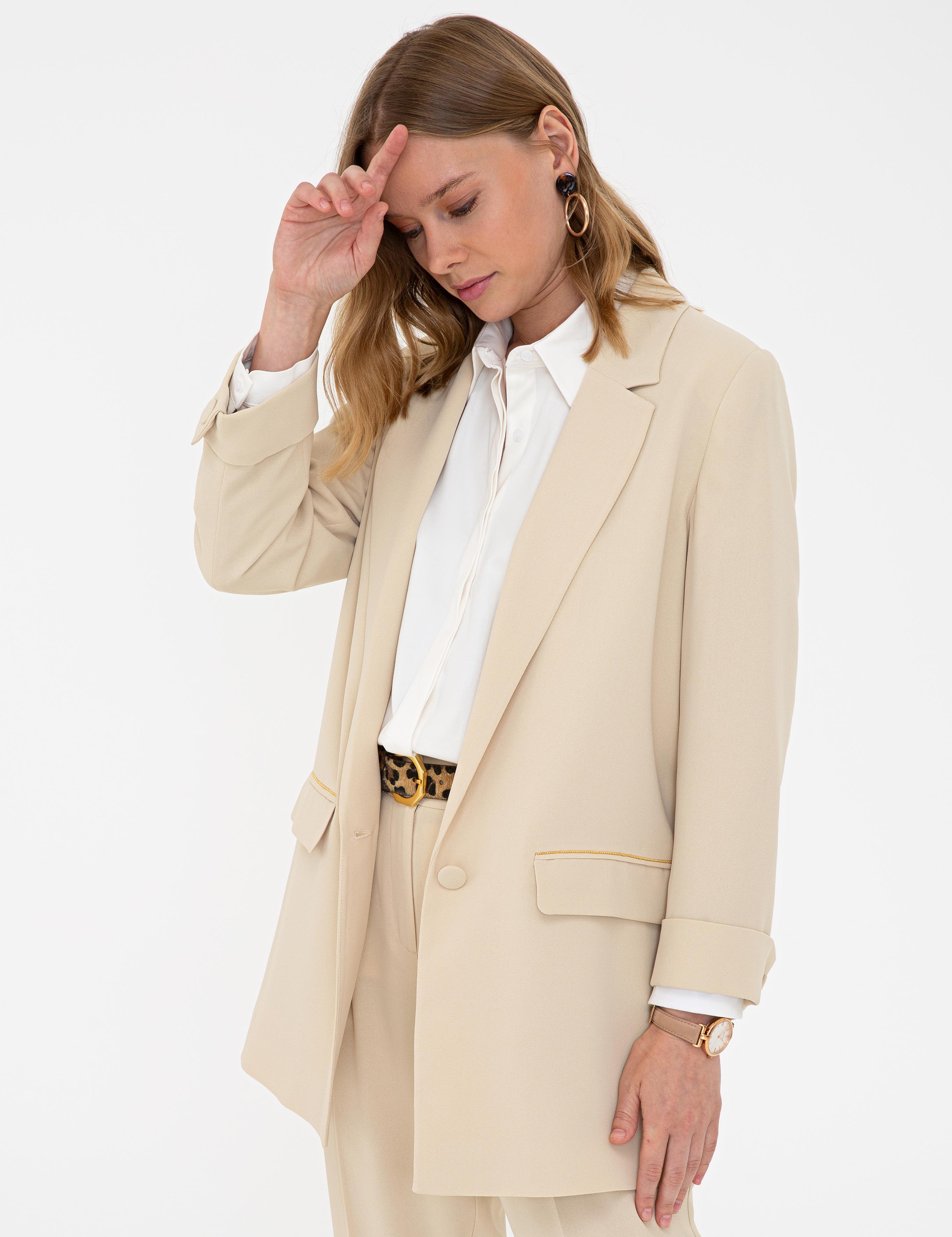 Bej Regular Fit Ceket