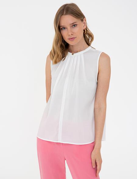 Beyaz Regular Fit Bluz - 50242102017