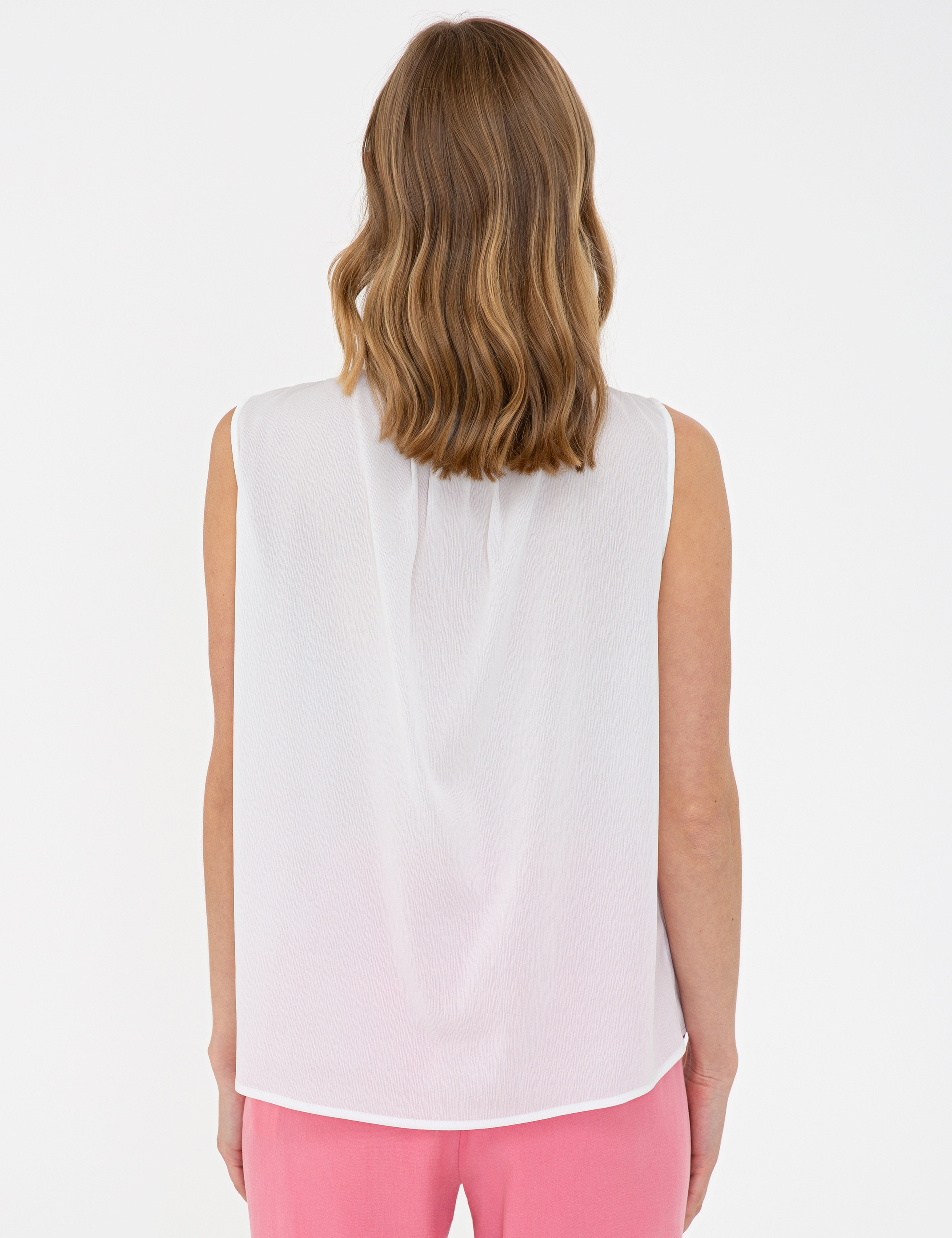 Beyaz Regular Fit Bluz - Image 4
