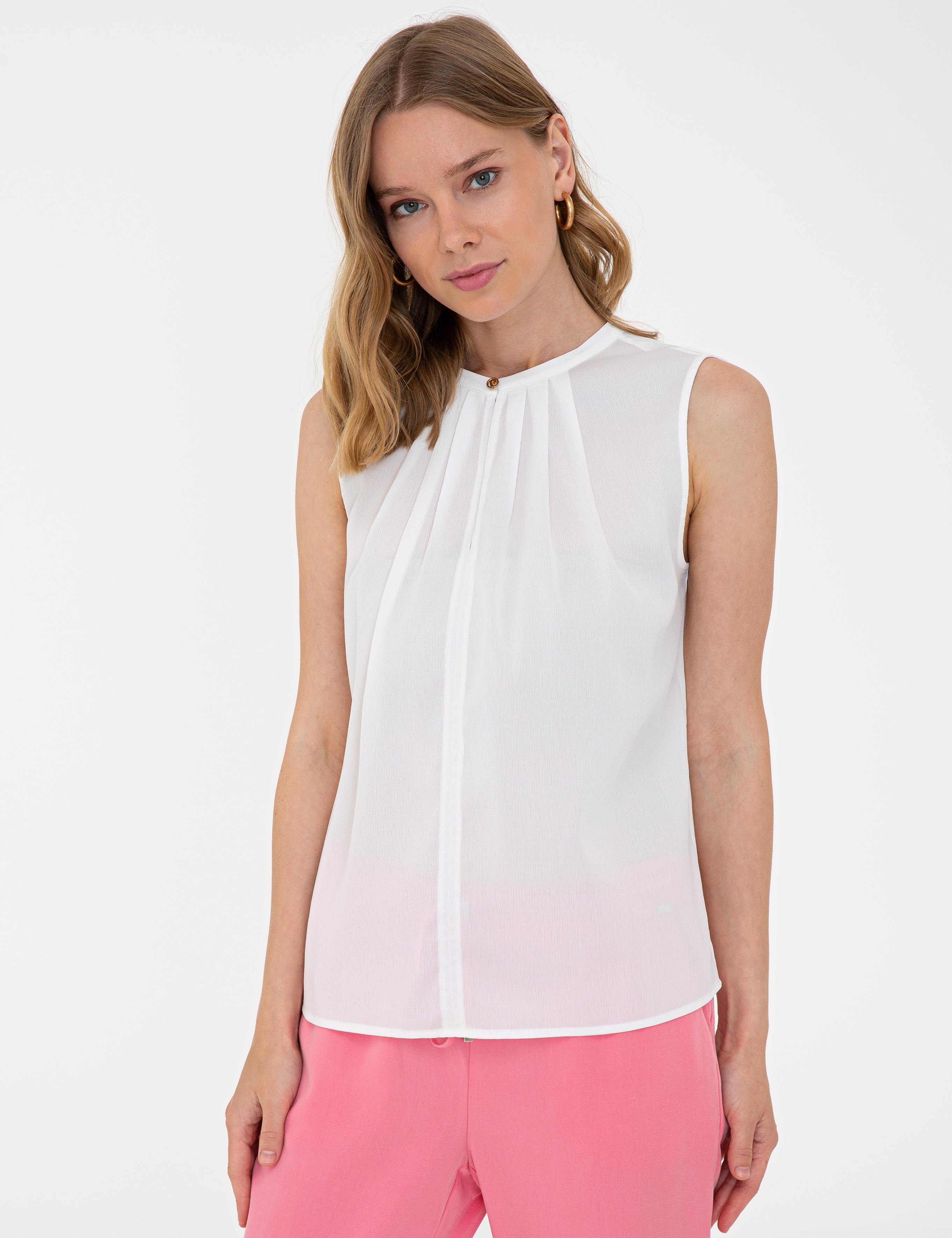 Beyaz Regular Fit Bluz