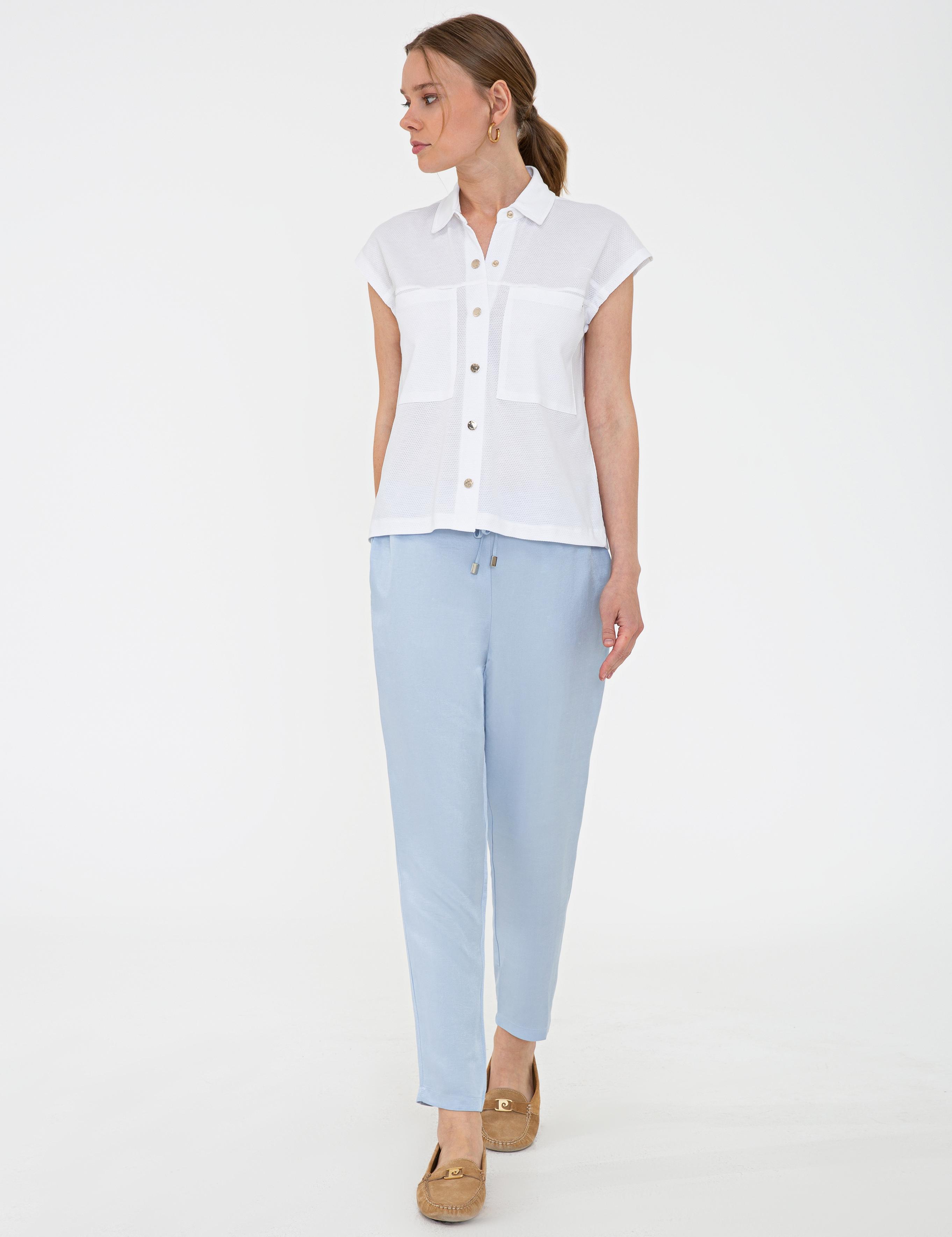 Mavi Rahat Kesim Kanvas Pantolon