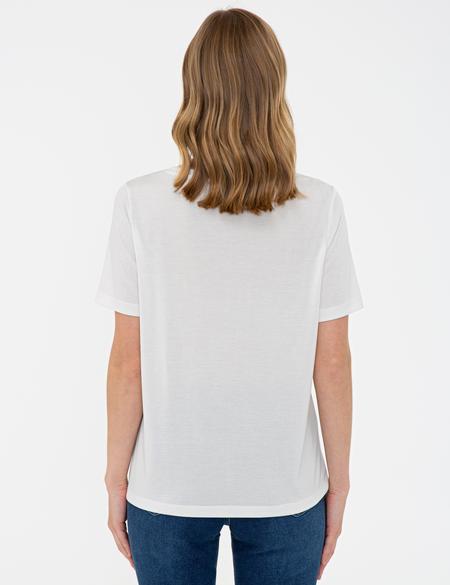 Beyaz Regular Fit Tişört - 50243710001