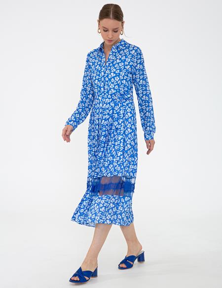 Saks Desenli Elbise - 50243740001