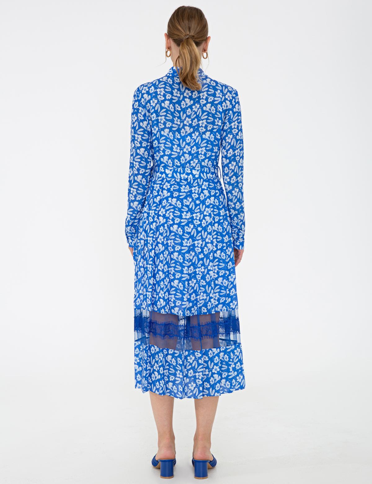 Saks Desenli Elbise - 50243740001