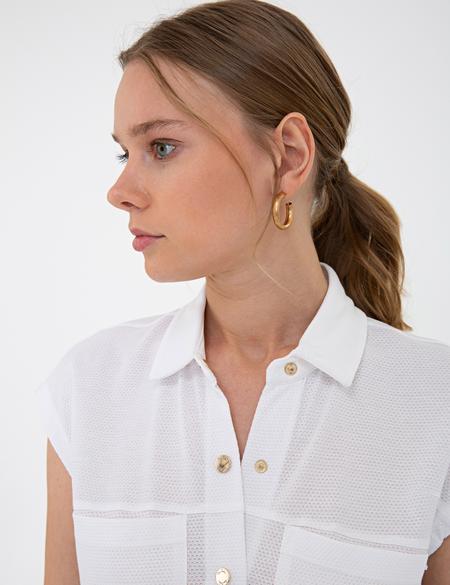 Beyaz Regular Fit Tişört - 50243720007