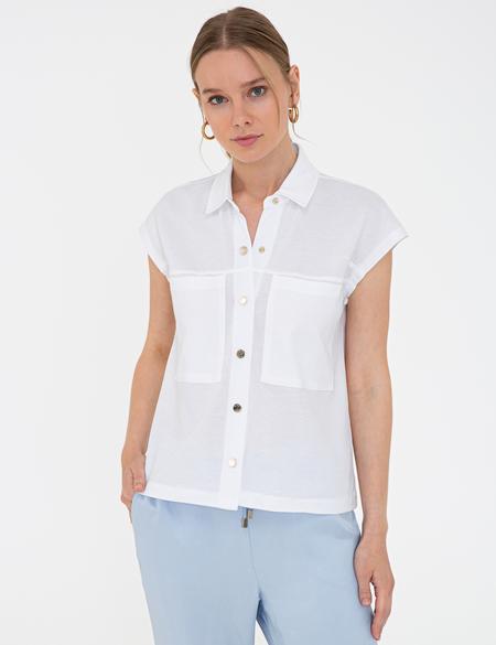 Beyaz Regular Fit Tişört - 50243720007