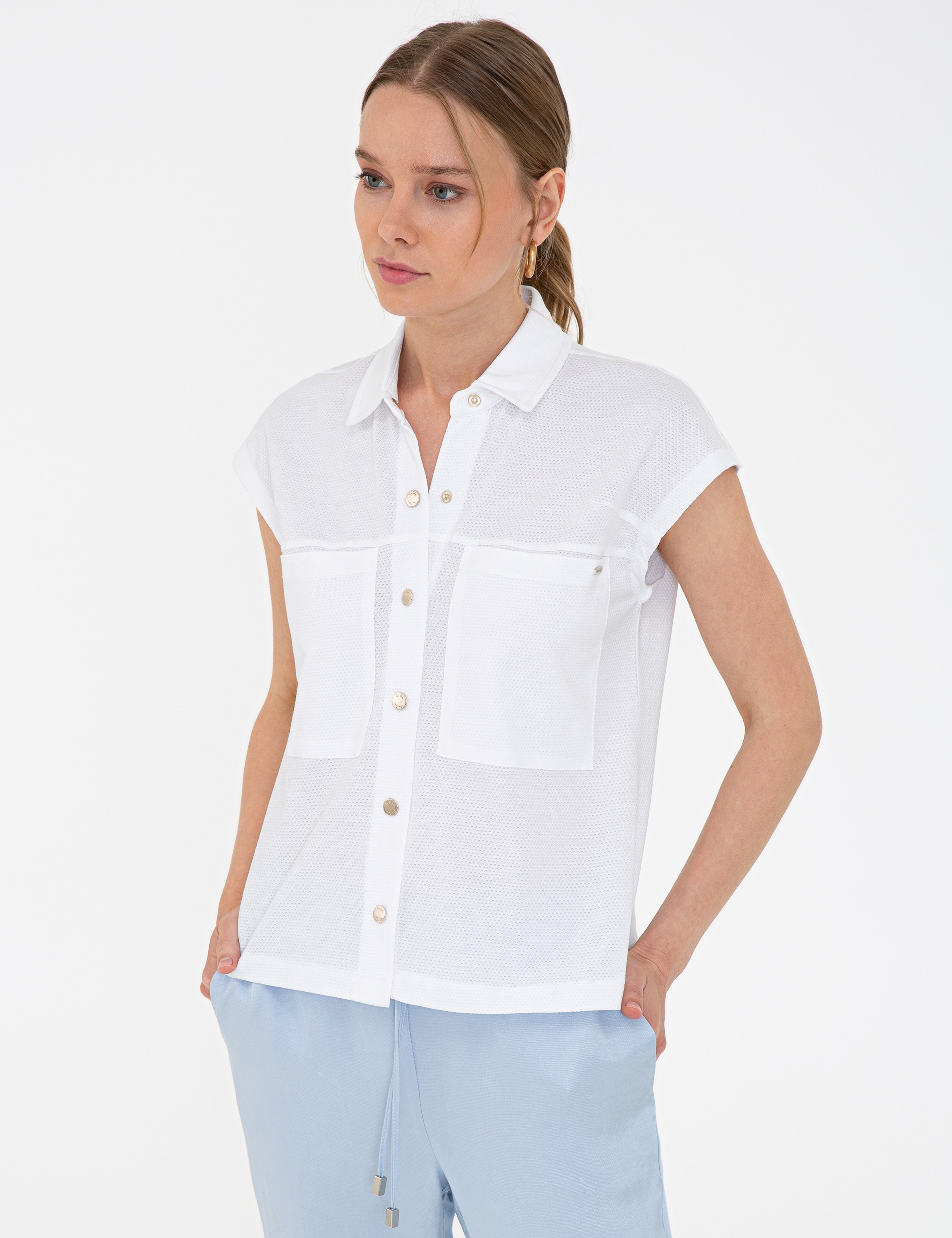 Beyaz Regular Fit Tişört - Image 3