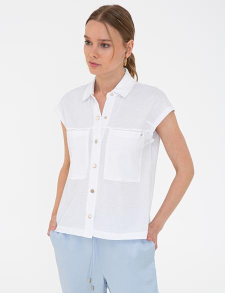 Beyaz Regular Fit Tişört - 50243720007