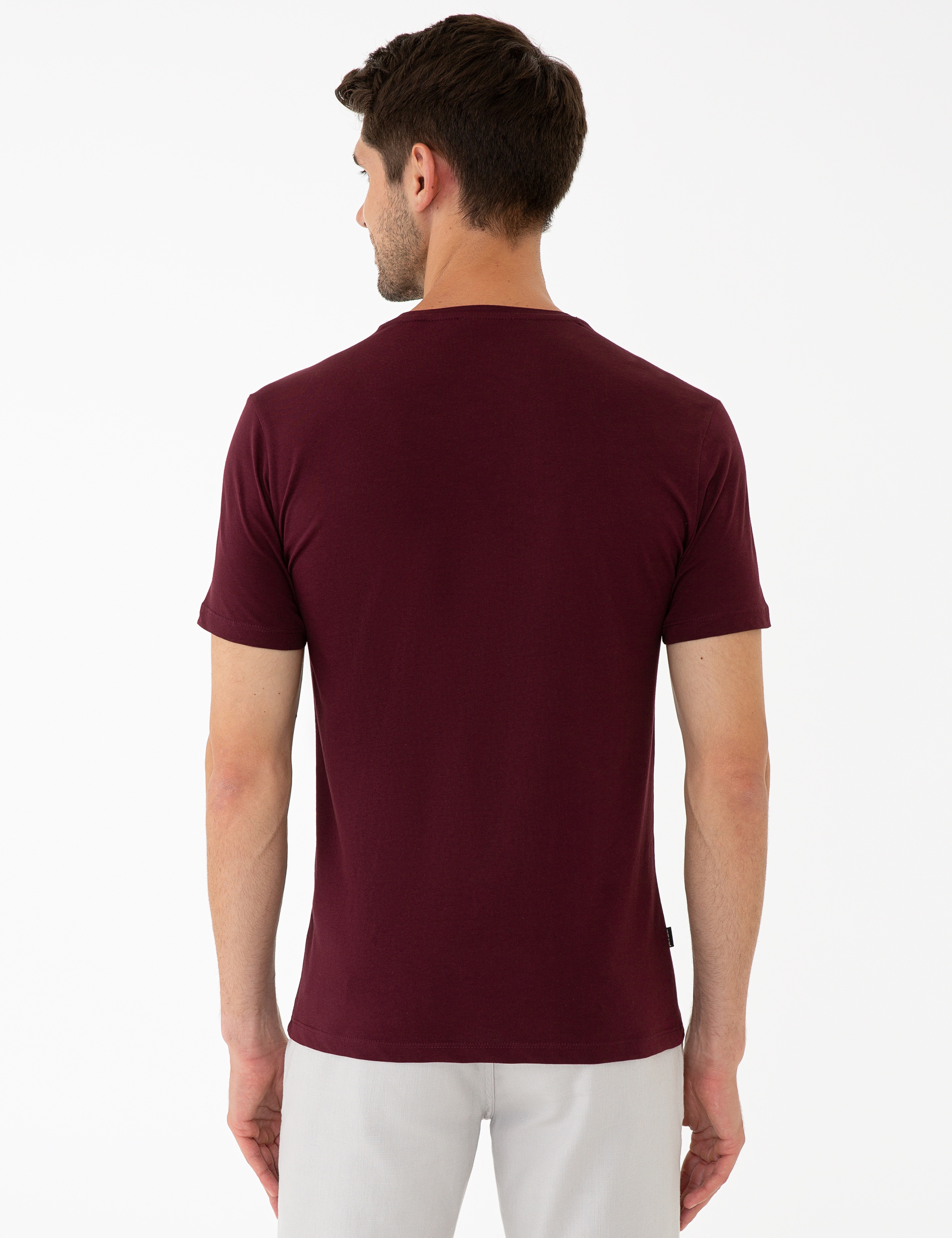 Bordo Slim Fit Tişört - Image 3