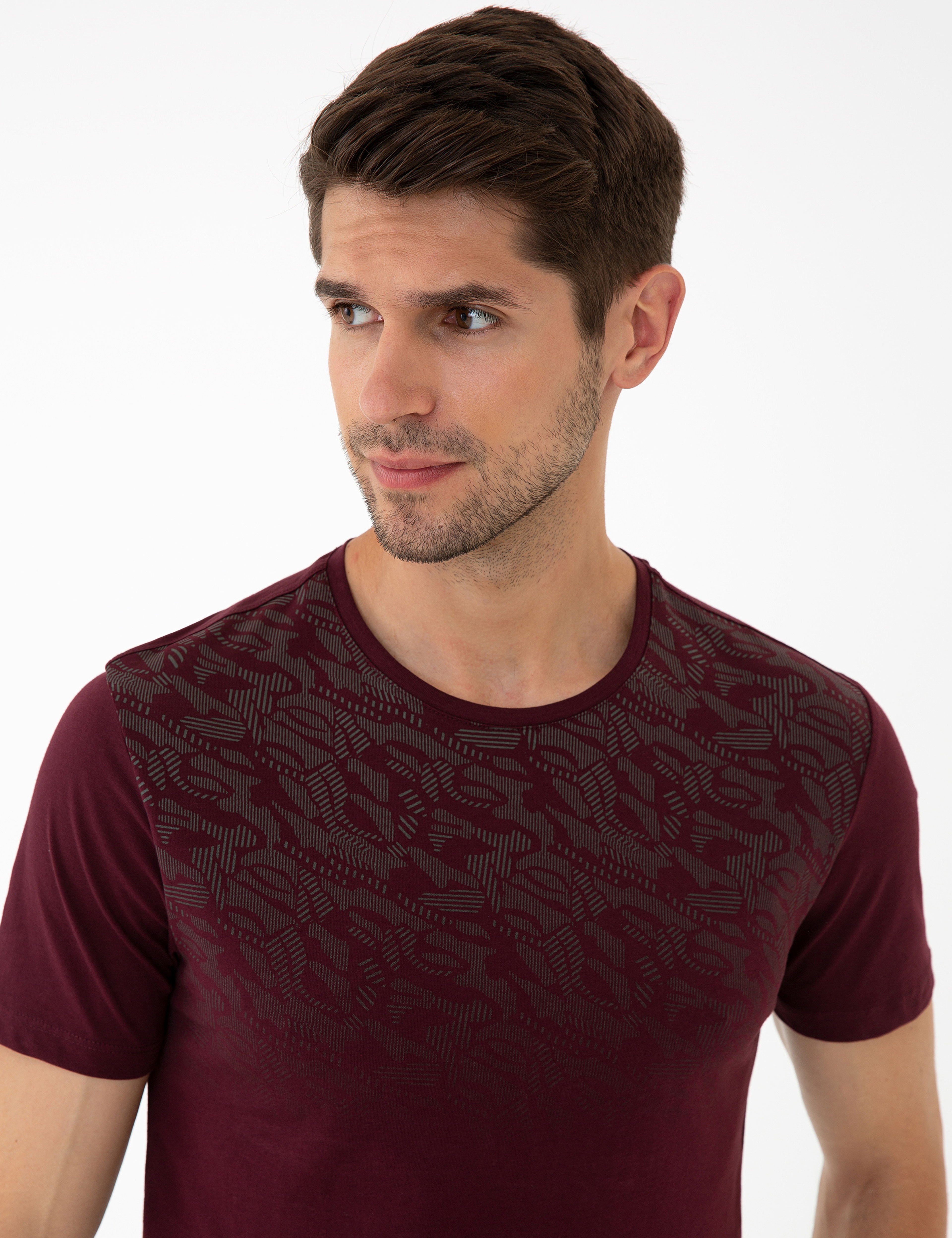 Bordo Slim Fit Tişört - Image 2