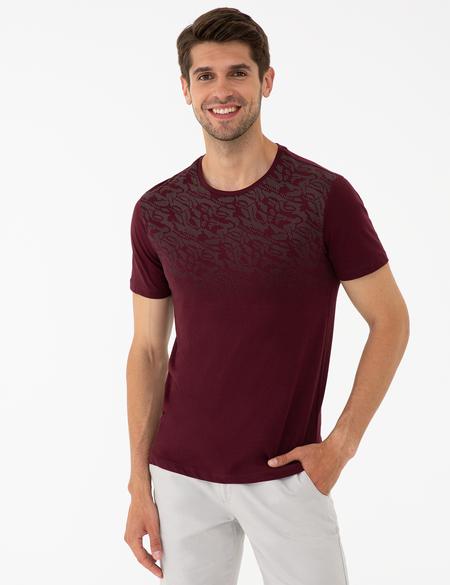 Bordo Slim Fit Tişört - 50241522001