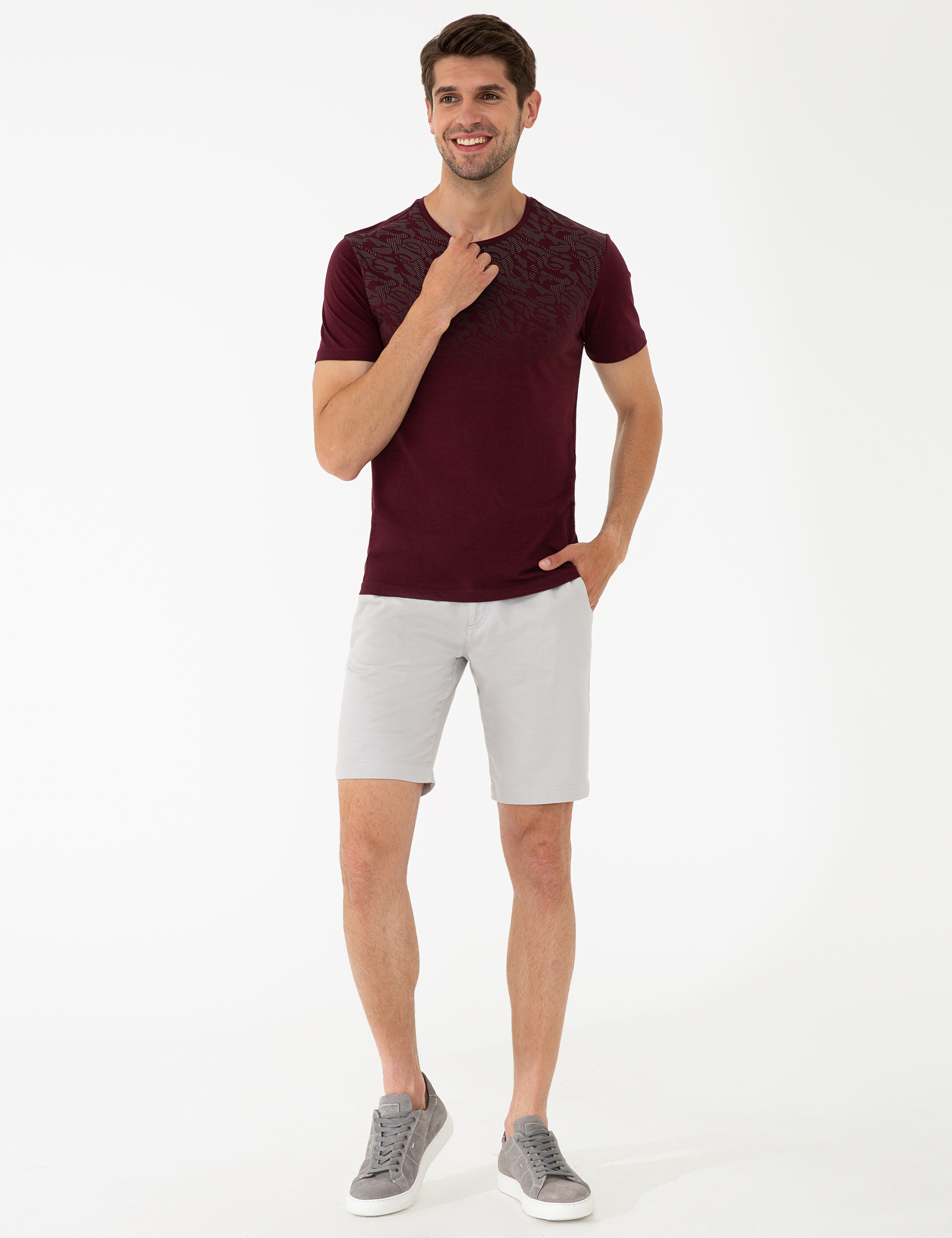 Bordo Slim Fit Tişört - Image 4