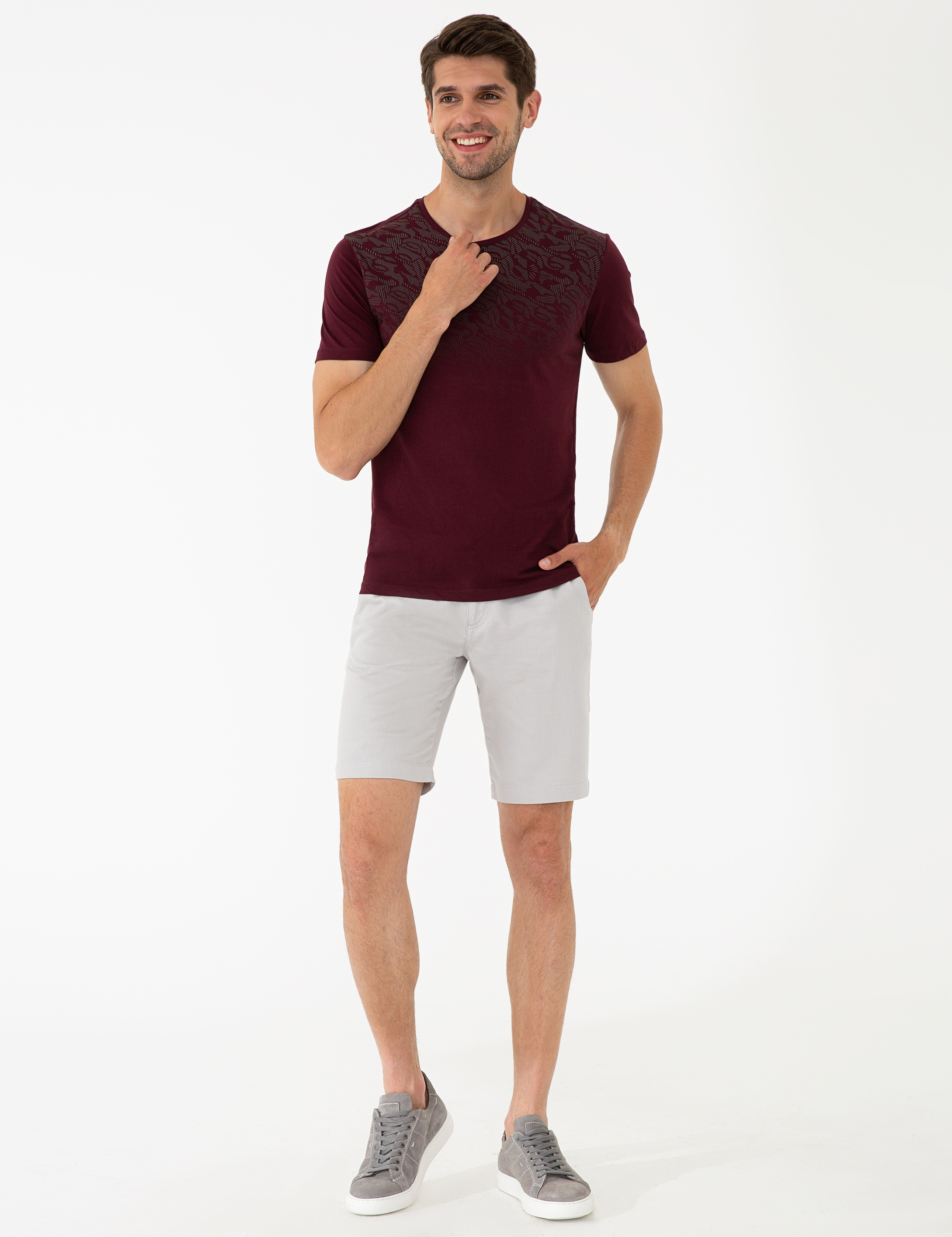 Bordo Slim Fit Tişört