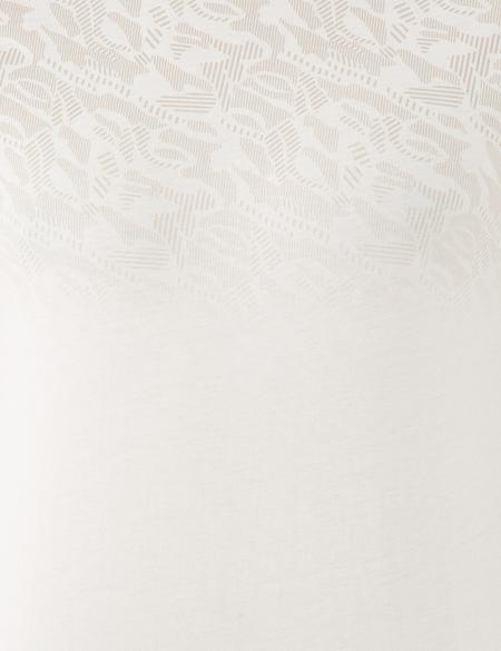 Ekru Slim Fit Bisiklet Yaka Tişört - 50241522010