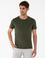Haki Slim Fit Bisiklet Yaka T-Shirt
