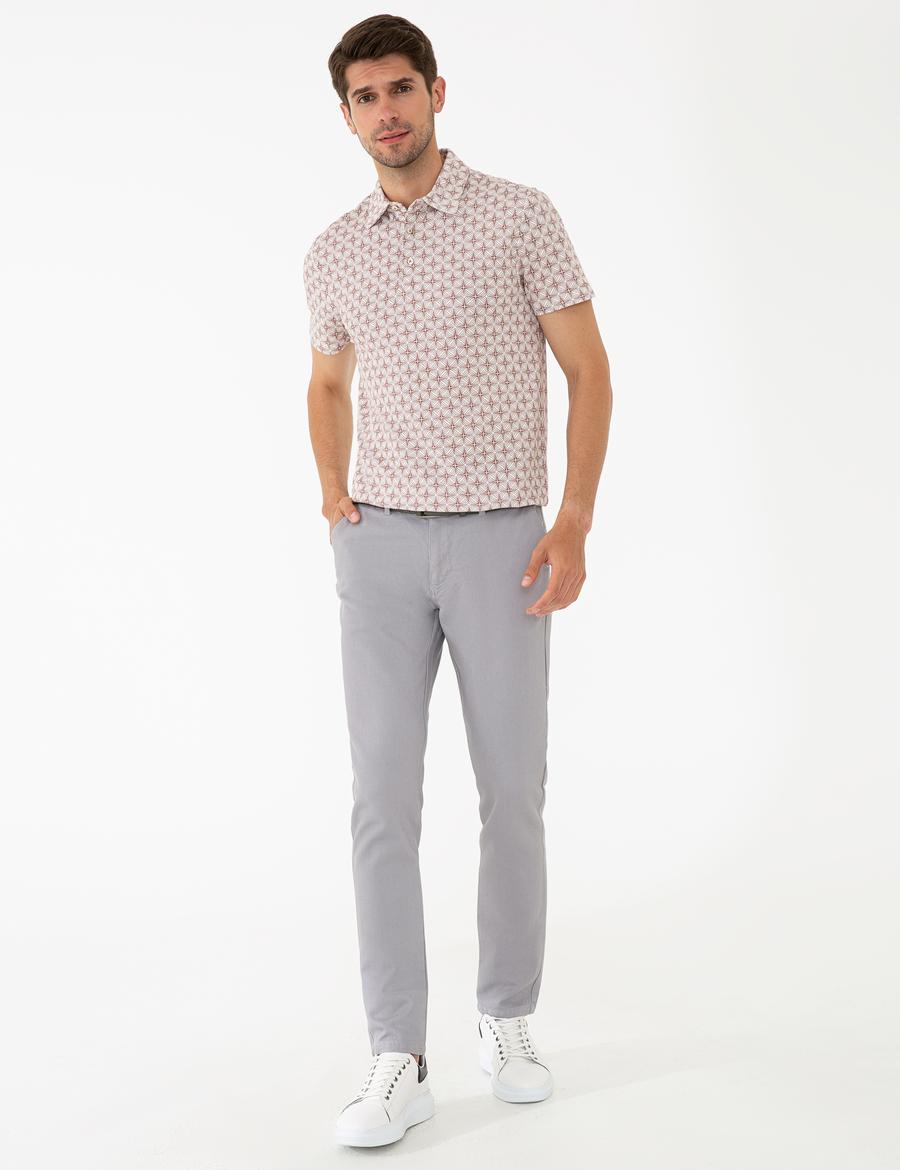 Gri Slim Fit Kanvas Pantolon