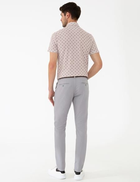 Gri Slim Fit Kanvas Pantolon - 50240397079