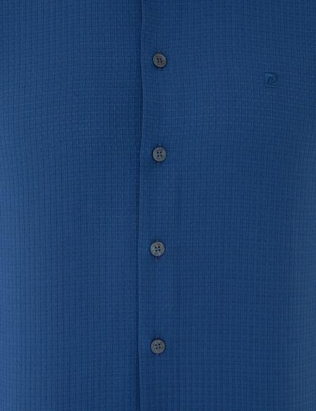 Lacivert Slim Fit Armürlü Gömlek - 50240328028