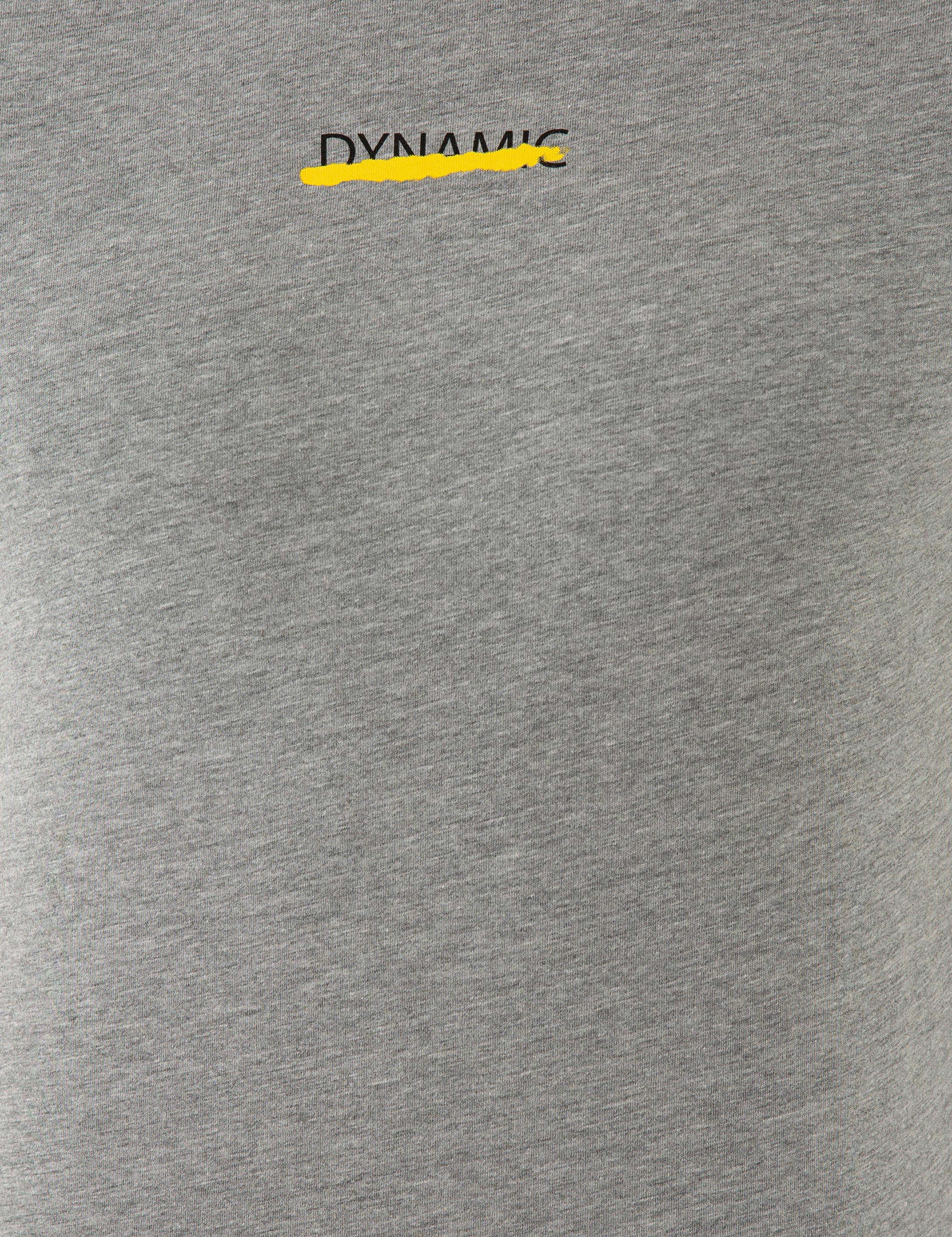 Gri Melanj Slim Fit Dynamic Baskılı Bisiklet Yaka Tişört - Image 5