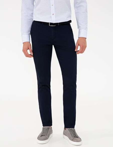 Lacivert Slim Fit Kanvas Pantolon - 50240401214