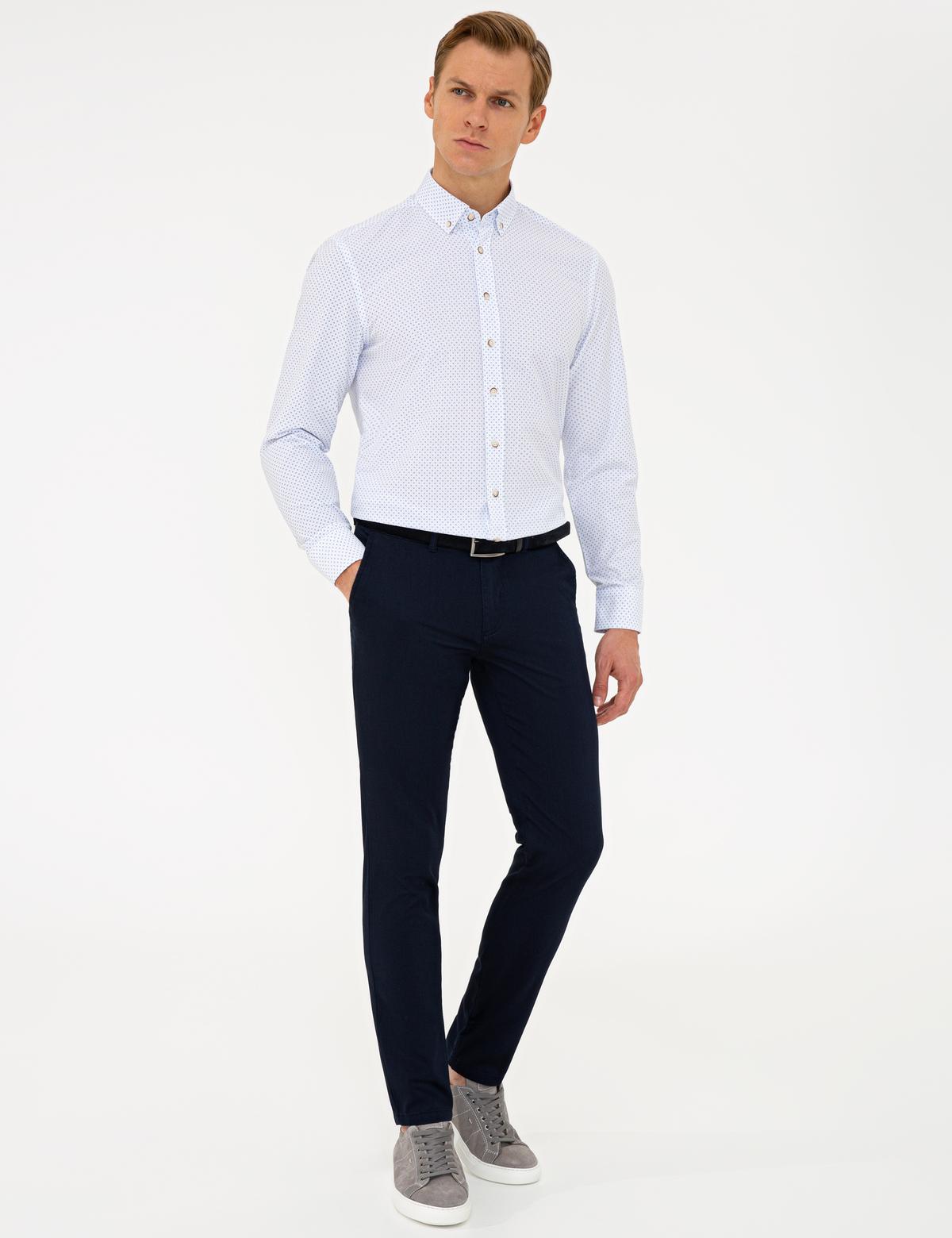 Lacivert Slim Fit Kanvas Pantolon - 50240401214
