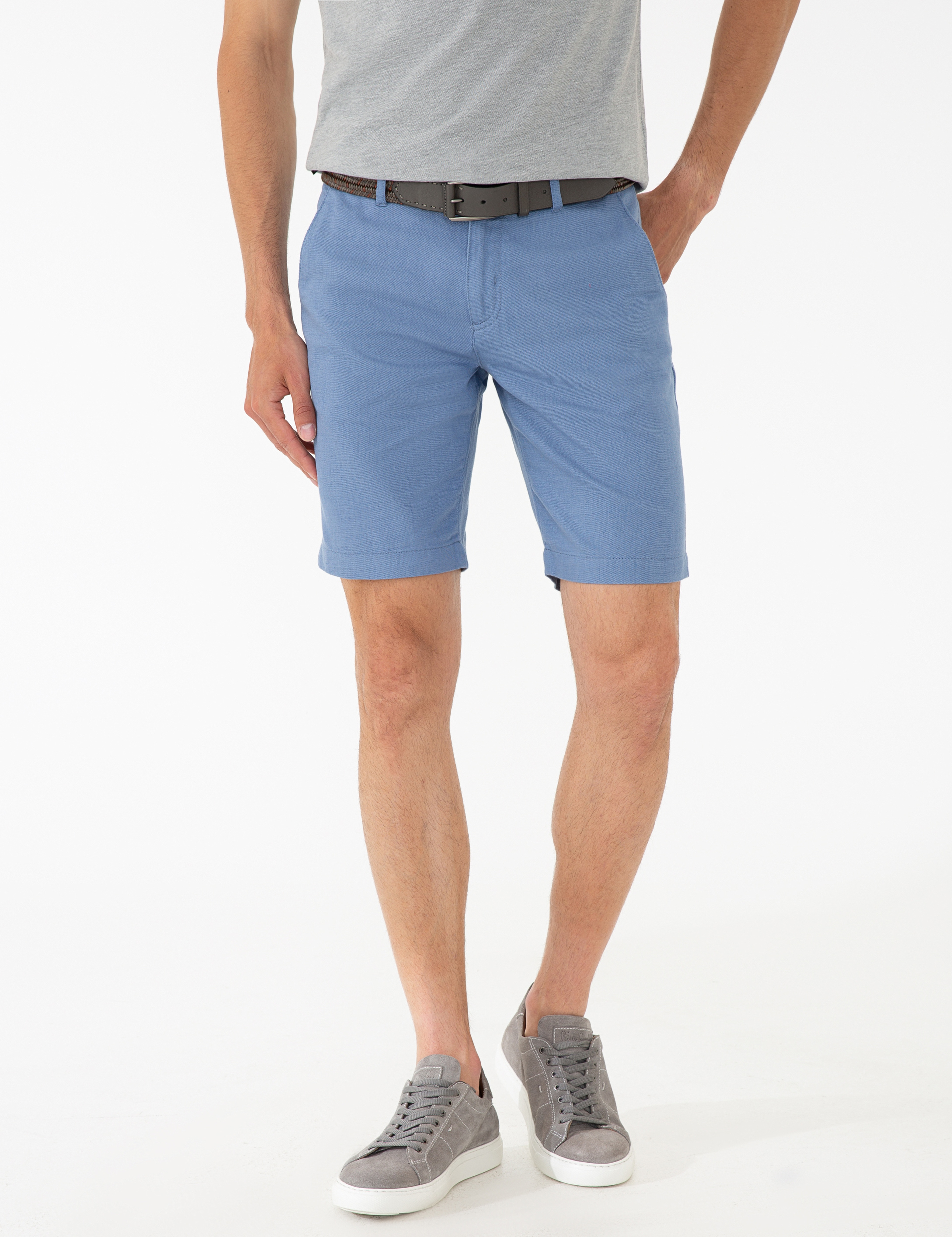 Mavi Standart Fit Bermuda Şort - Image 2