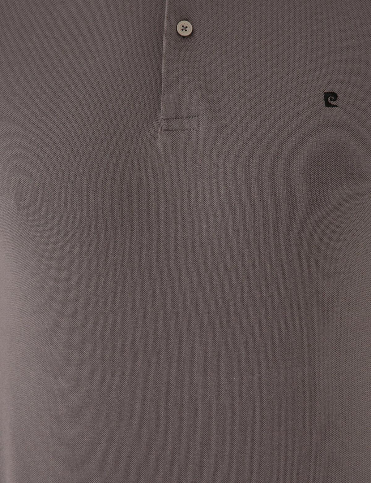 Koyu Gri Slim Fit Polo Yaka Basic  Tişört - 50239843179