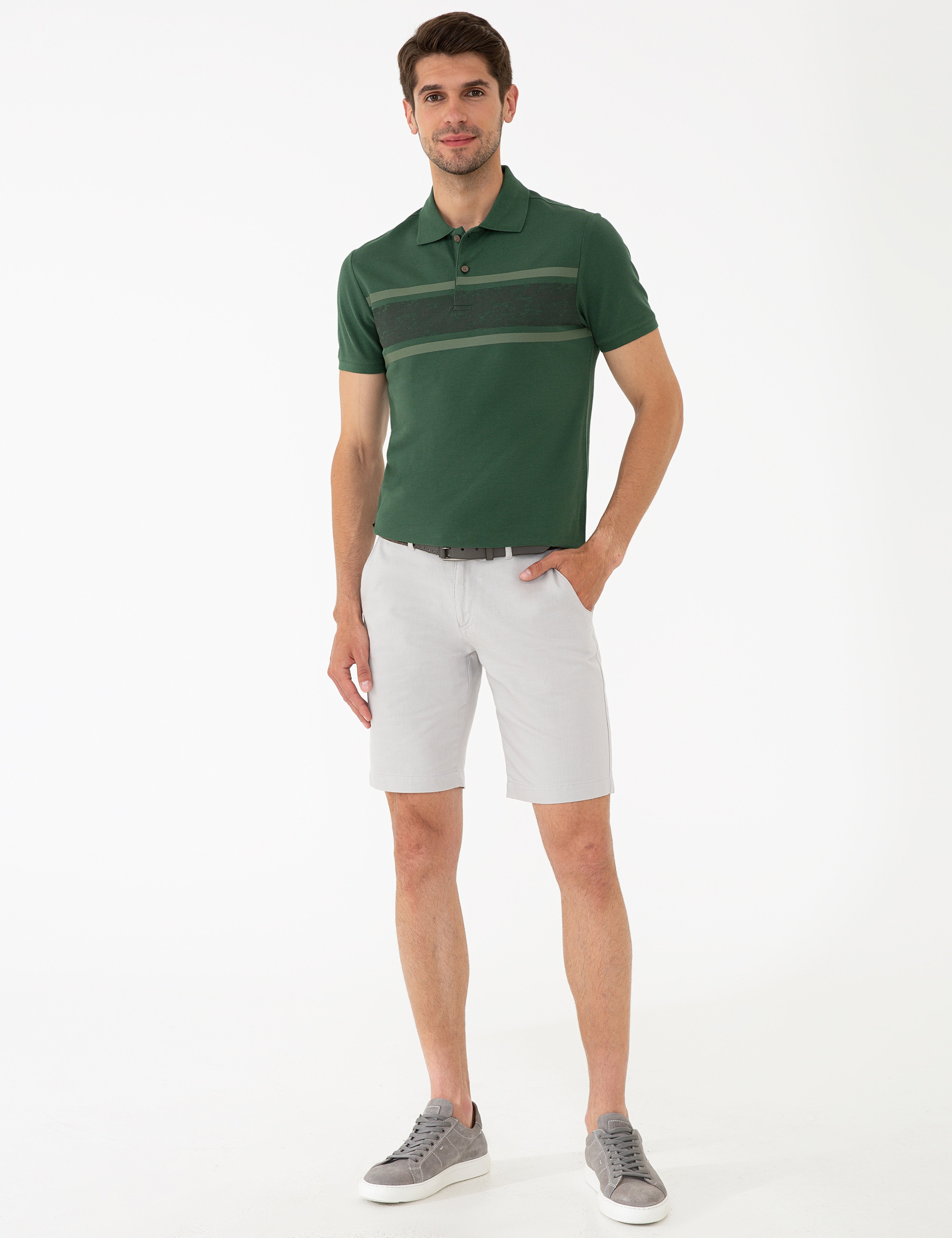 Taş Standart Fit Bermuda Şort - Image 1