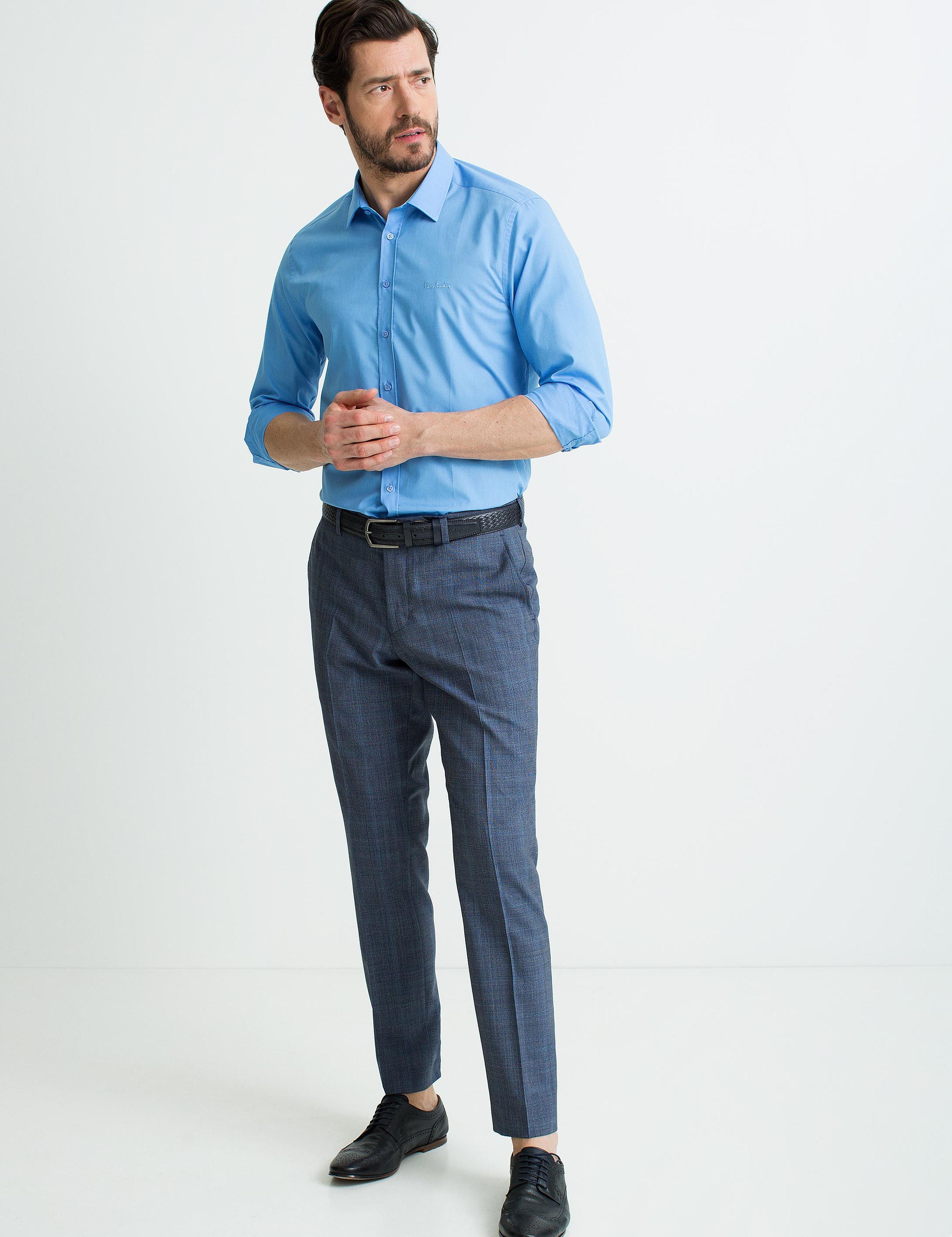 Mavi Slim Fit Uzun Kollu Basic Gömlek