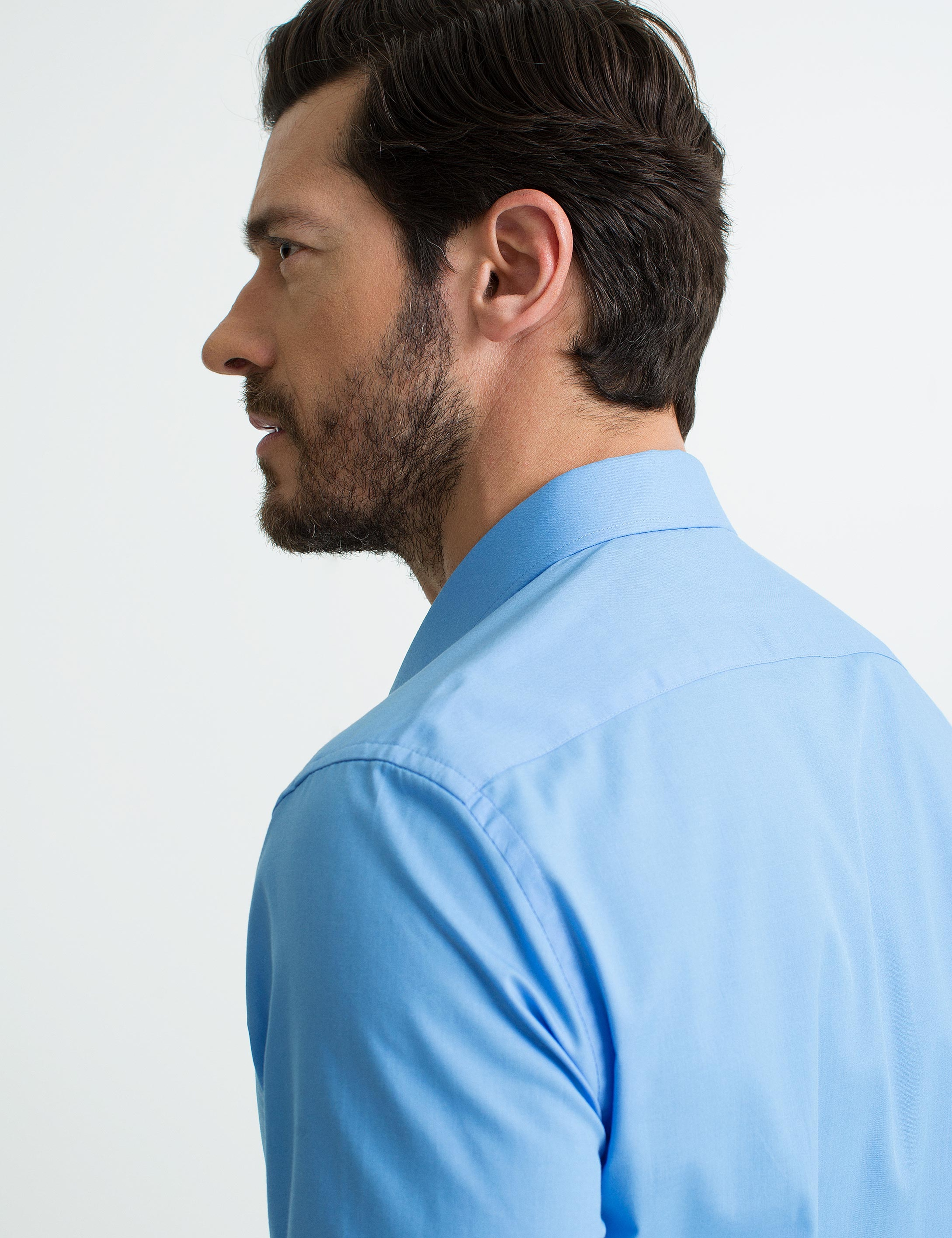 Mavi Slim Fit Uzun Kollu Basic Gömlek - Image 3