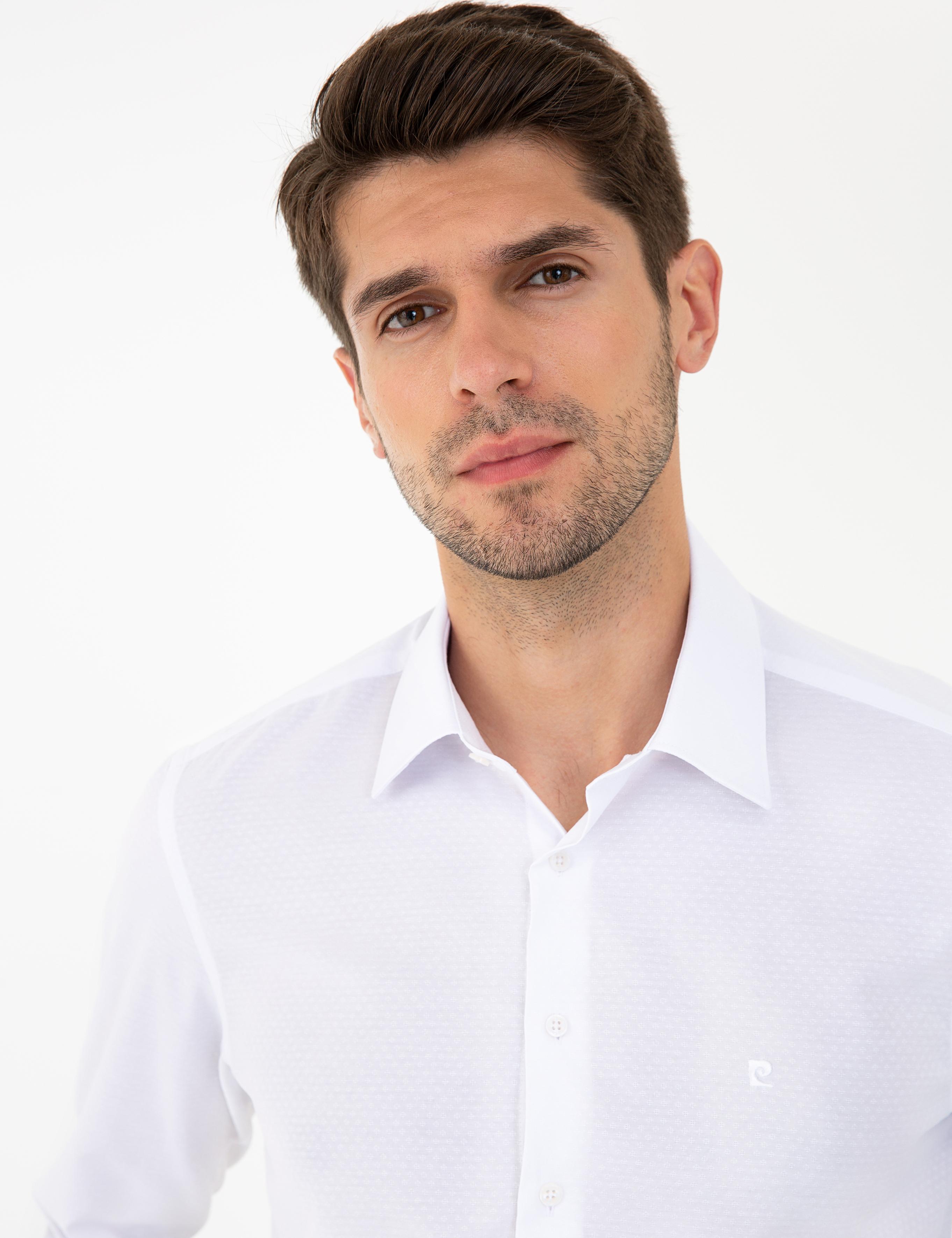 Beyaz Slim Fit Uzun Kollu Gömlek